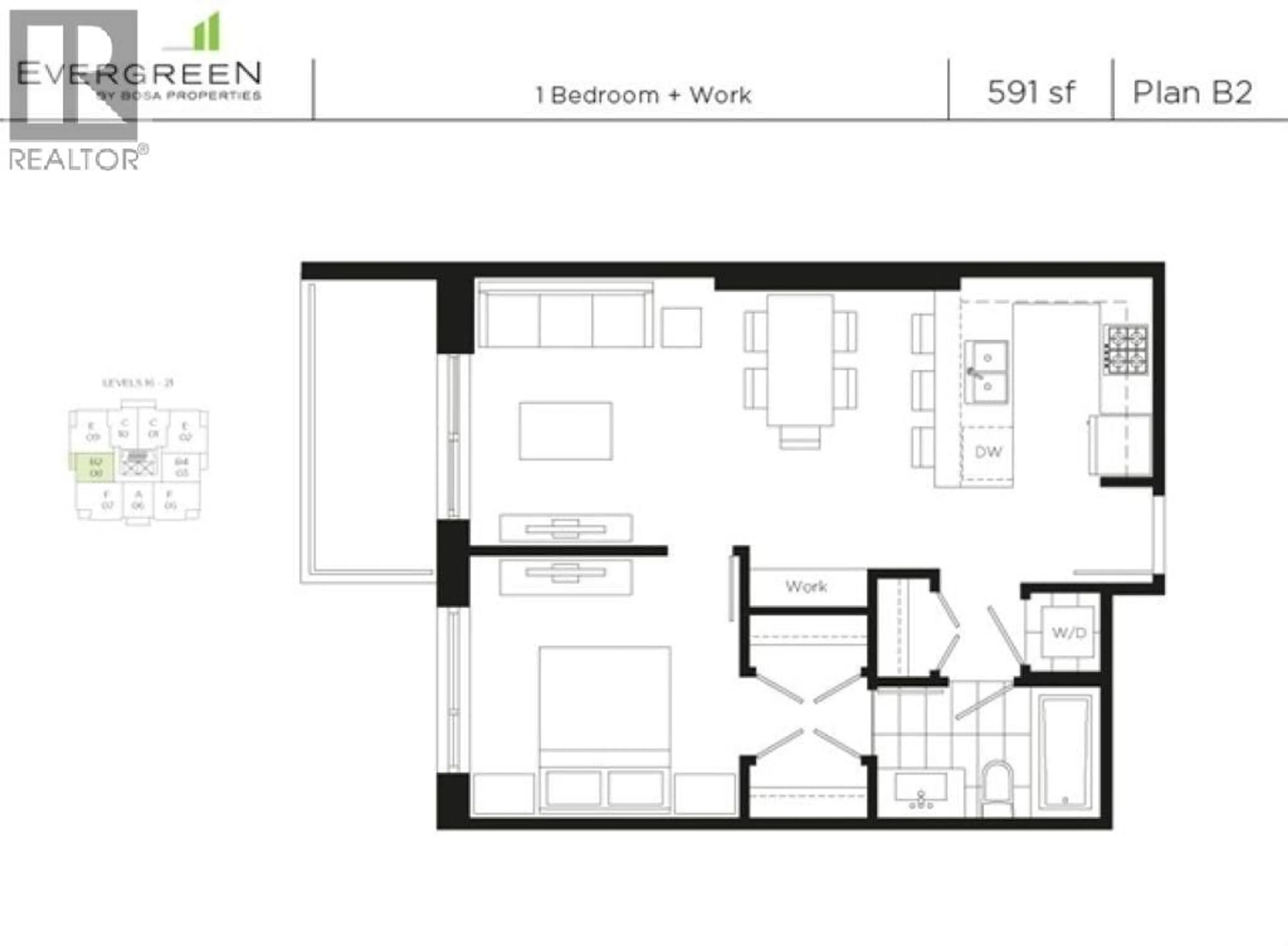 Floor plan for 1608 - 3007 GLEN DRIVE, Coquitlam British Columbia V3B0L8