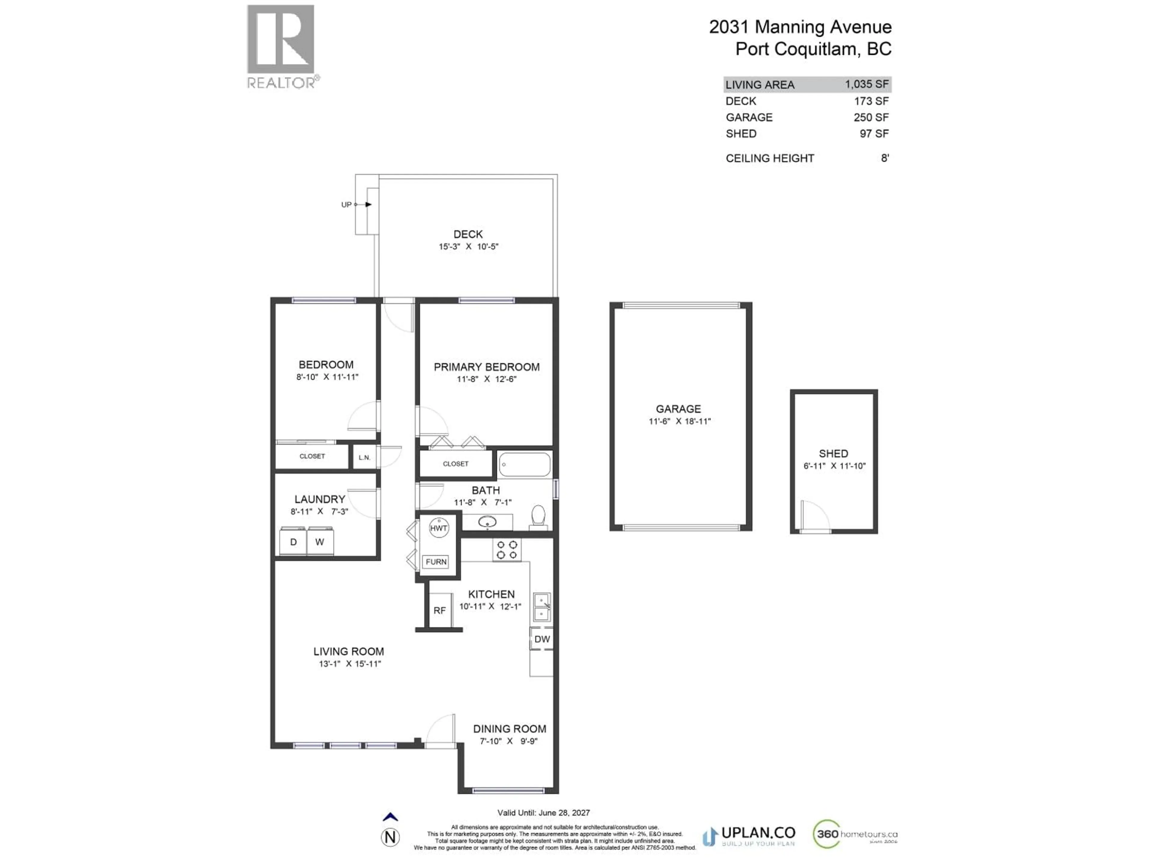 Floor plan for 2031 MANNING AVENUE, Port Coquitlam British Columbia V3B1L5