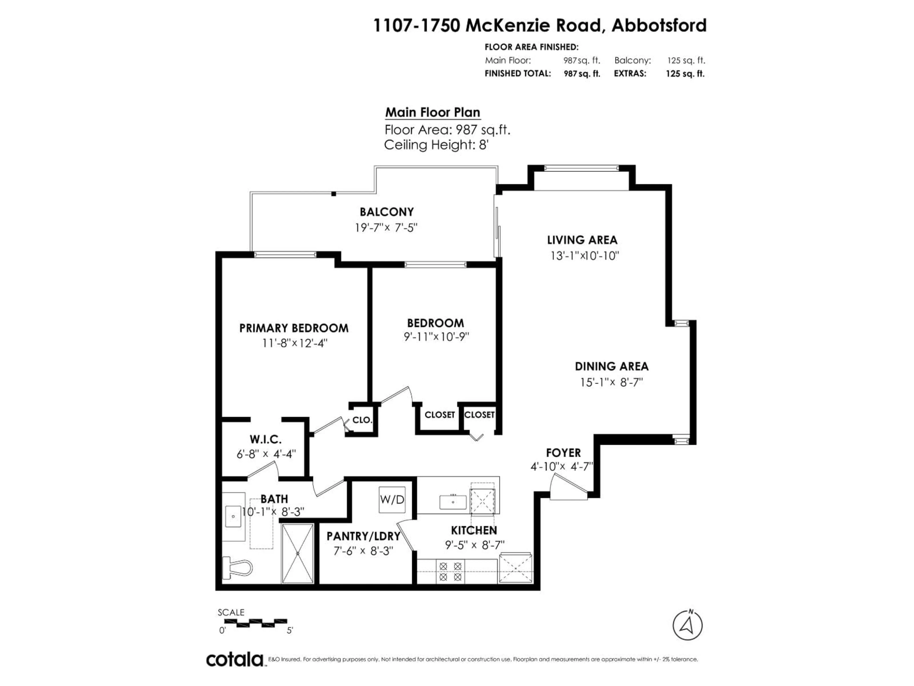 Floor plan for 1107 - 1750 MCKENZIE ROAD, Abbotsford British Columbia V2S3Z3