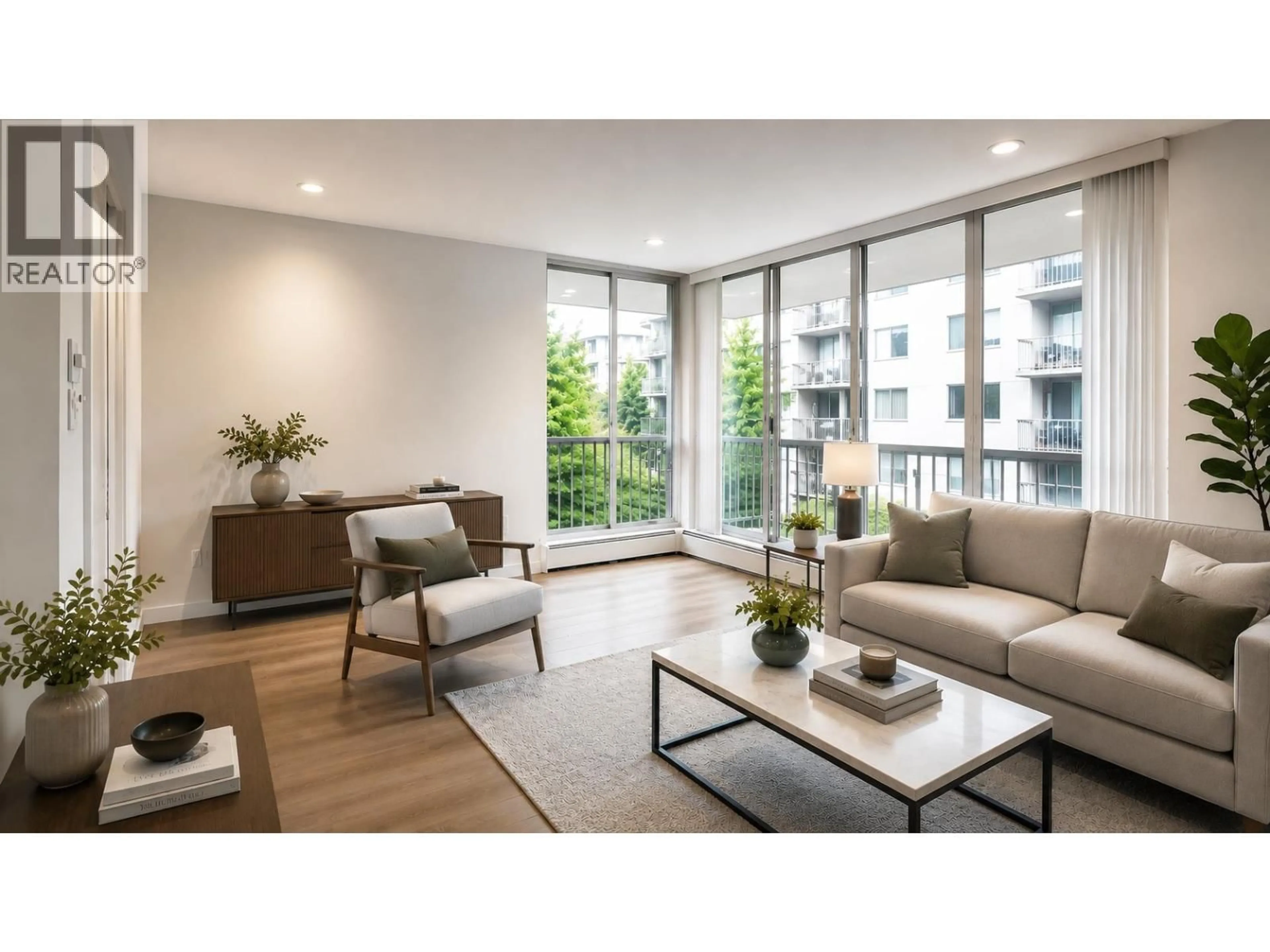 Living room with furniture, wood/laminate floor for 503 - 2020 FULLERTON AVENUE, North Vancouver British Columbia V7P3G3