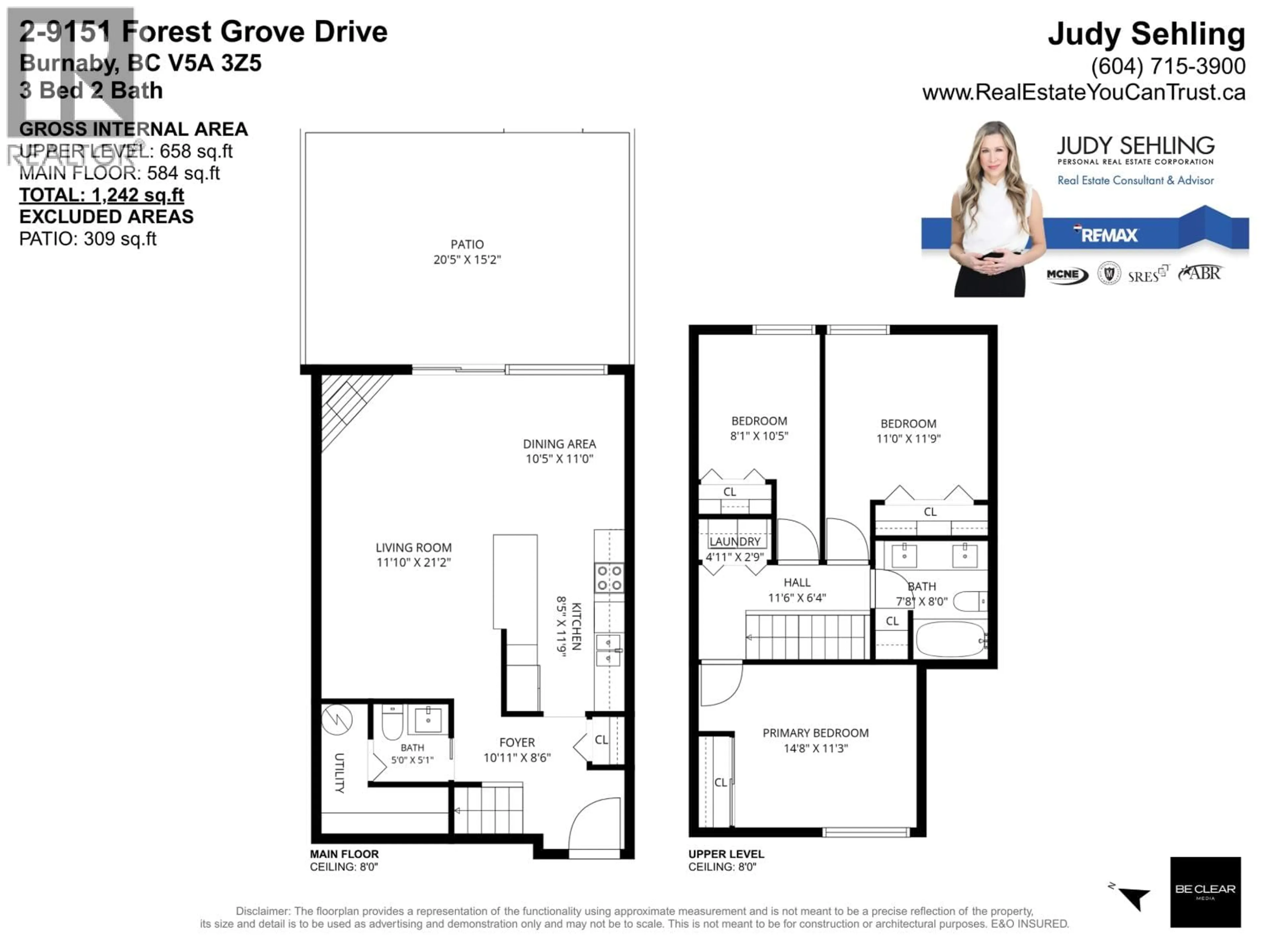 Floor plan for 2 - 9151 FOREST GROVE DRIVE, Burnaby British Columbia V5A3Z5