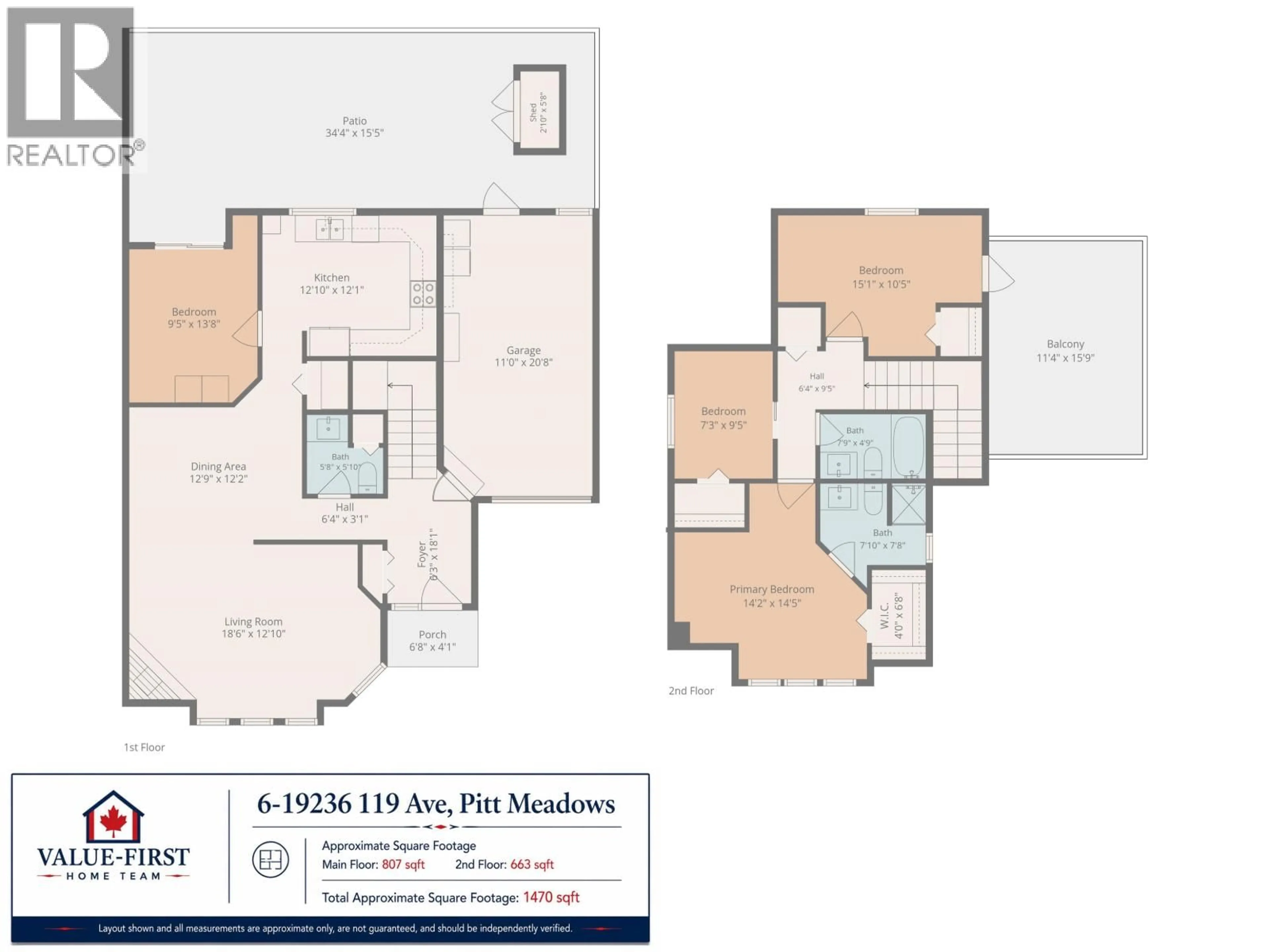 Floor plan for 6 - 19236 119 AVENUE, Pitt Meadows British Columbia V3Y2E8