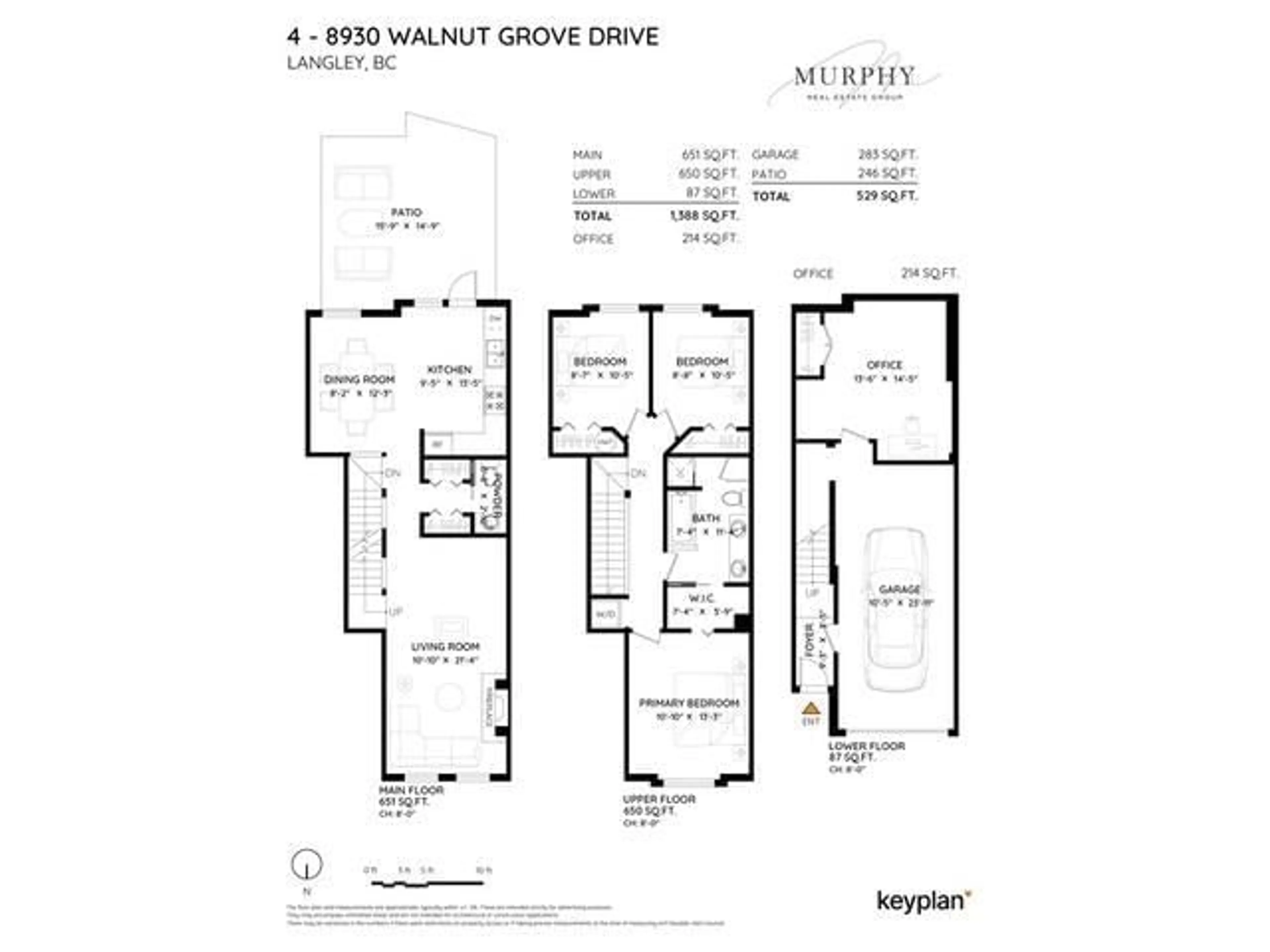 Floor plan for 4 - 8930 WALNUT GROVE DRIVE, Langley British Columbia V1M3K2