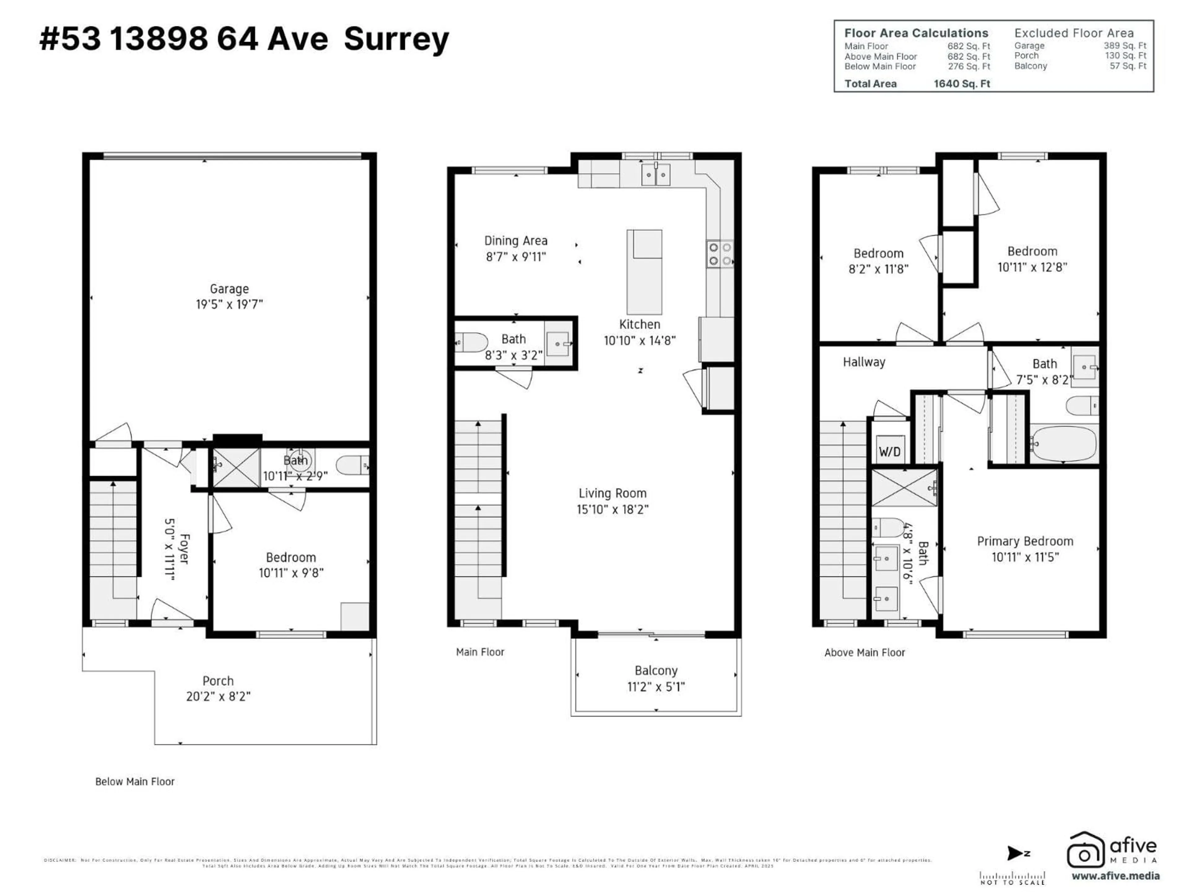 Floor plan for 53 - 13898 64 AVENUE, Surrey British Columbia V3W1L6