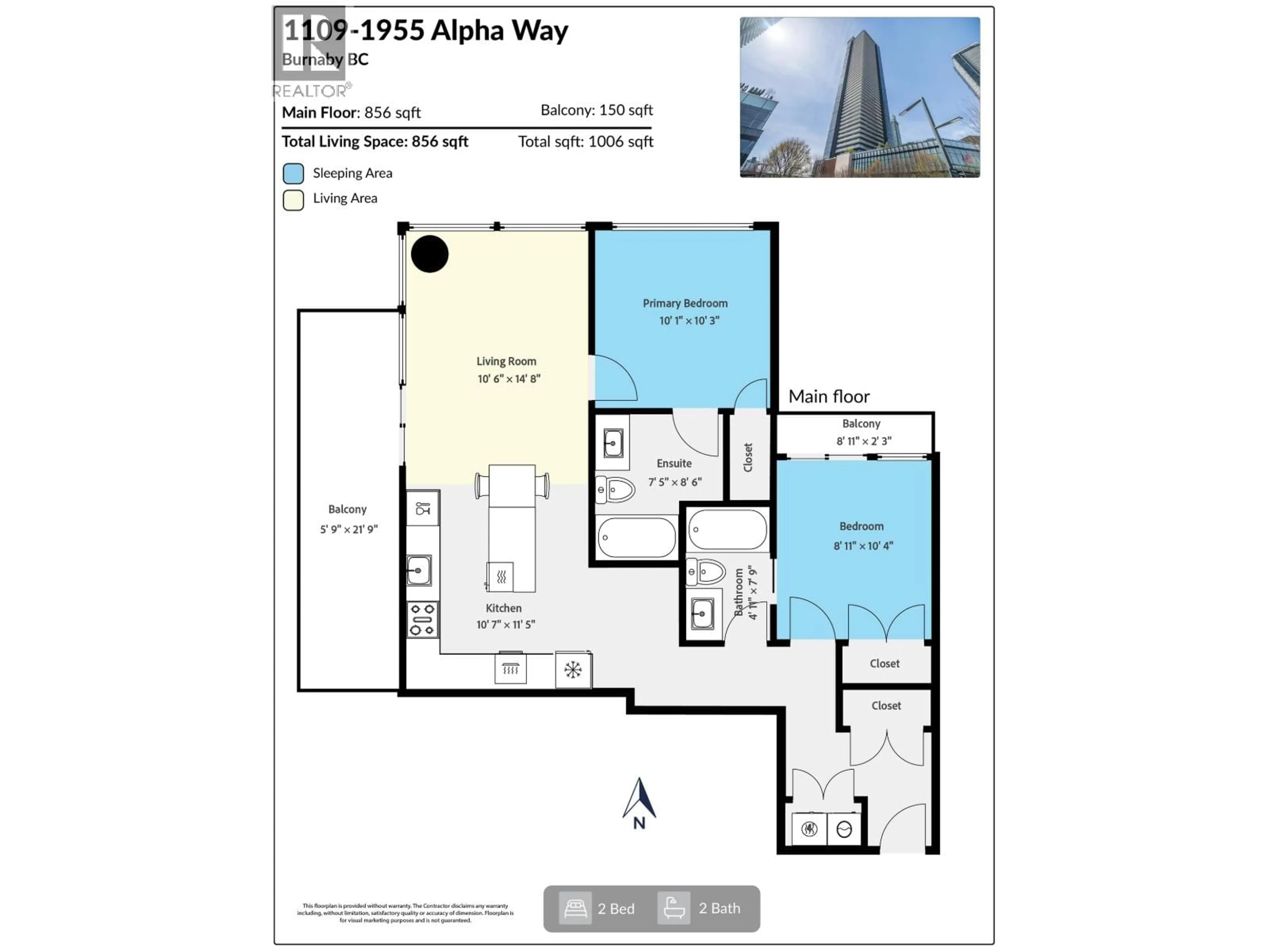 Floor plan for 1109 - 1955 ALPHA WAY, Burnaby British Columbia V5C0K6