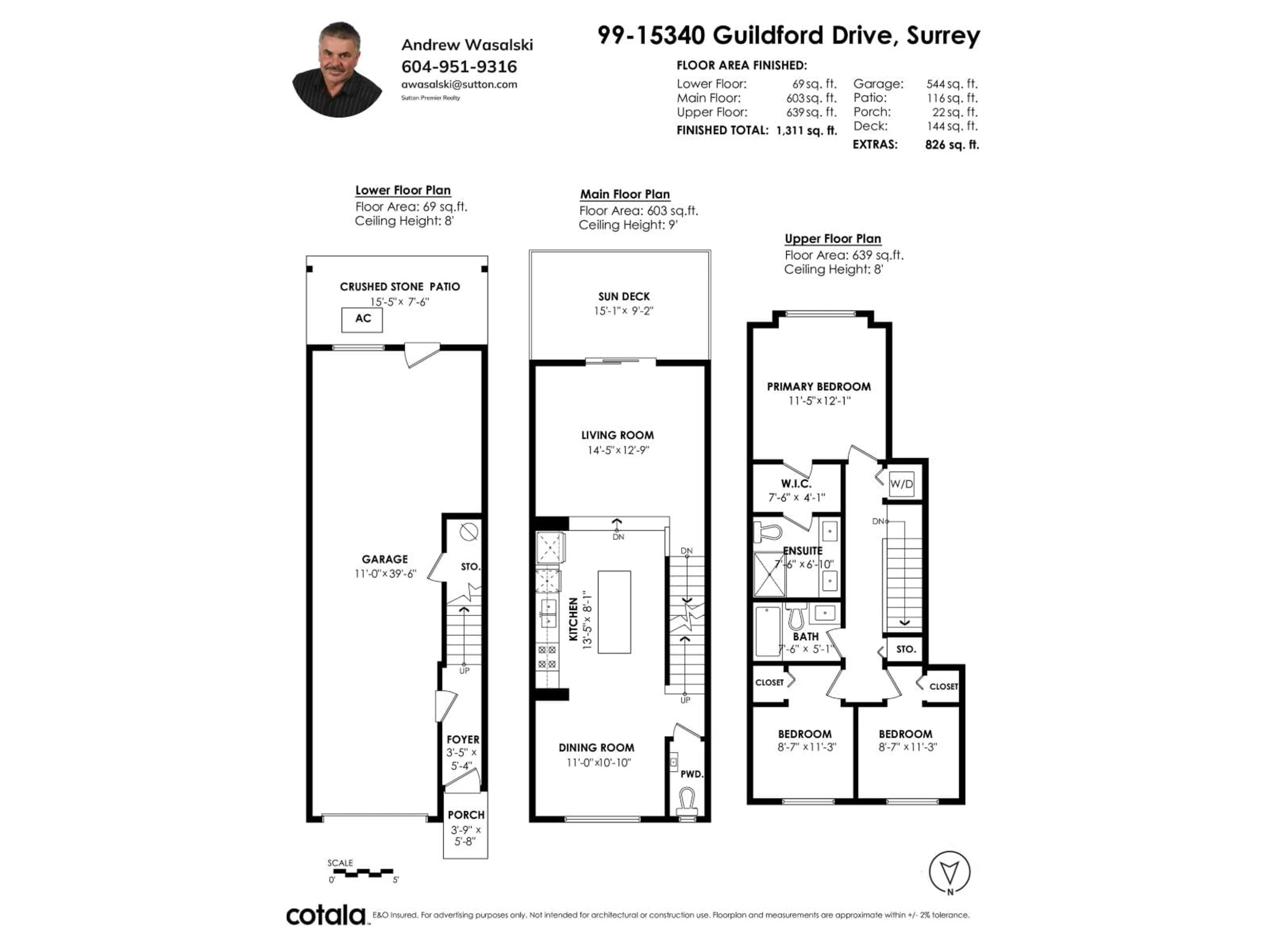 Floor plan for 99 - 15340 GUILDFORD DRIVE, Surrey British Columbia V3R0C9