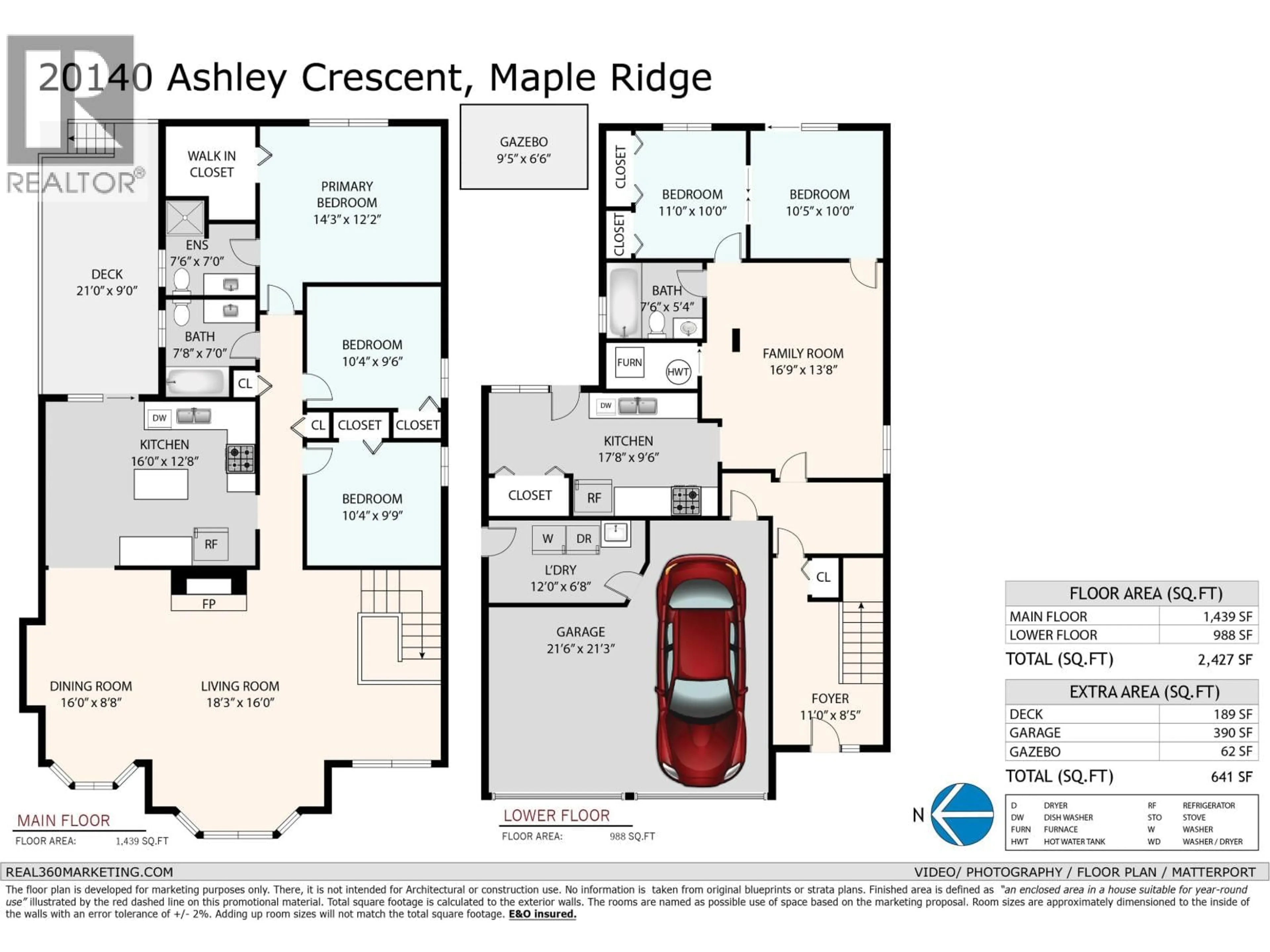 Floor plan for 20140 ASHLEY CRESCENT, Maple Ridge British Columbia V2X0P4