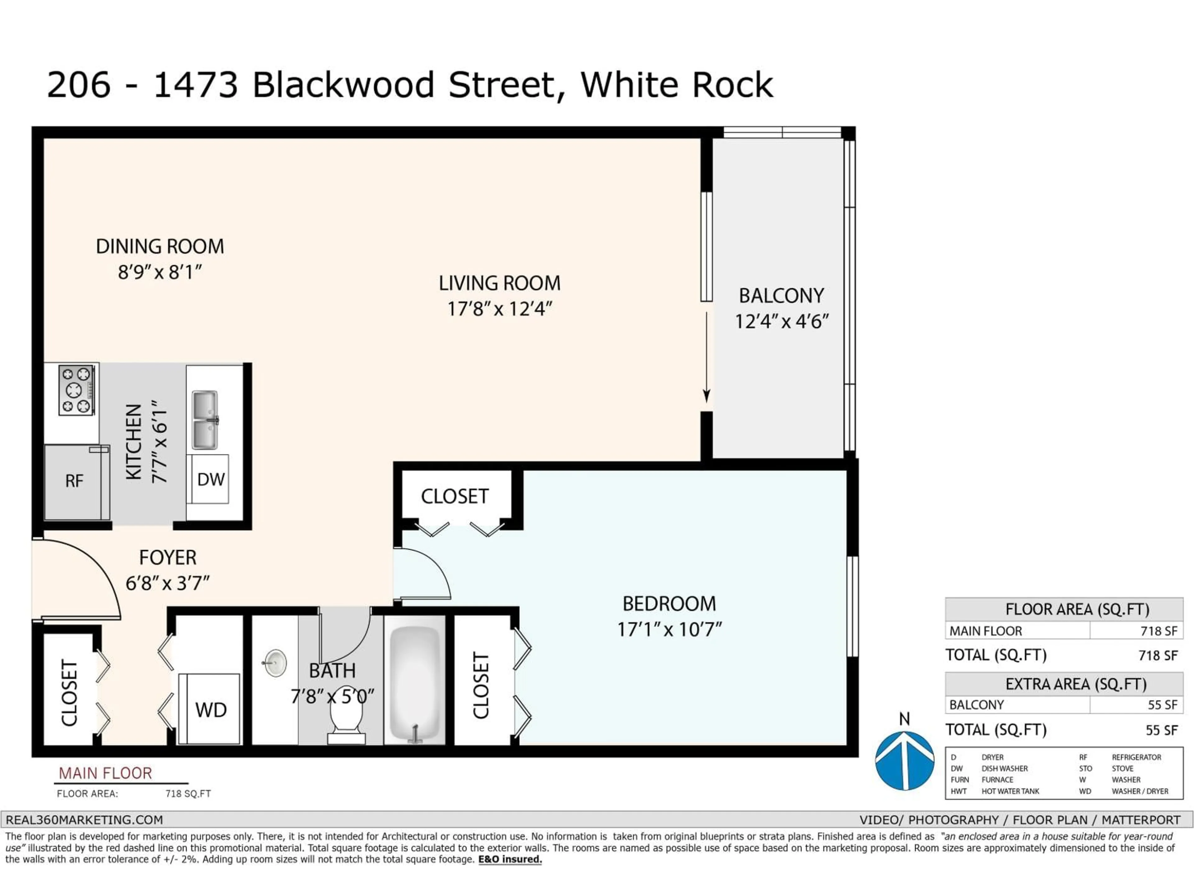 Floor plan for 206 - 1473 BLACKWOOD STREET, White Rock British Columbia V4B3V6
