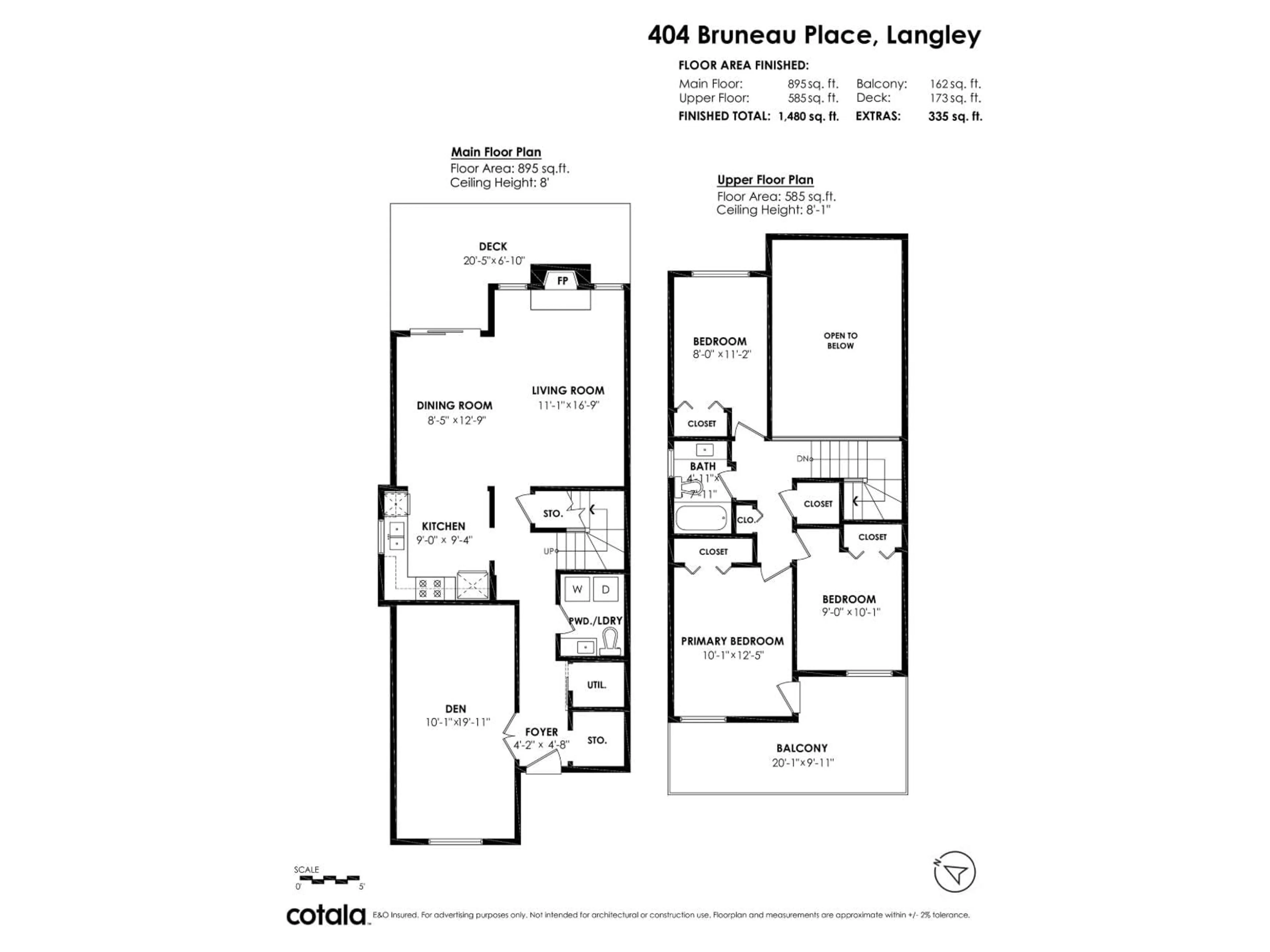 Floor plan for 404 BRUNEAU PLACE, Langley British Columbia V4W3K9