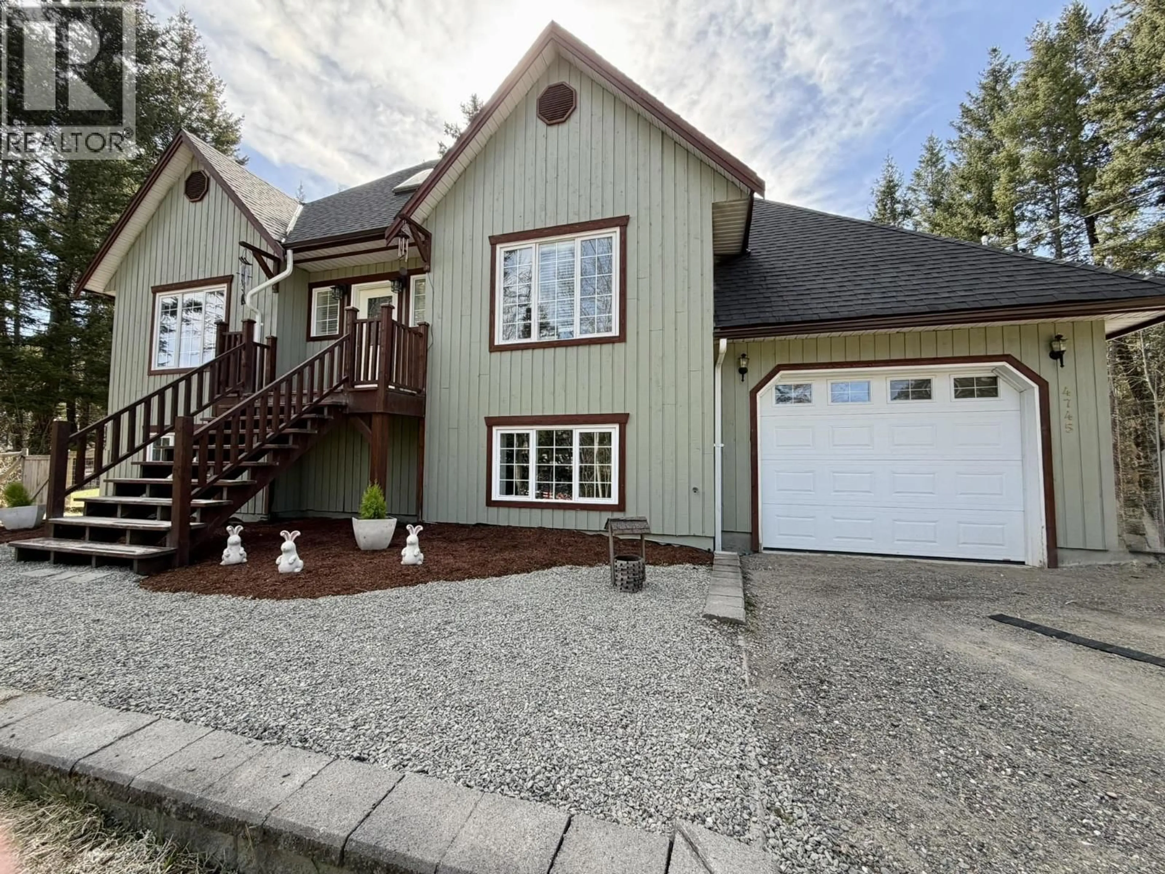 Home with vinyl exterior material, street for 4745 ANZEEON ROAD, 108 Mile Ranch British Columbia V0K2Z0