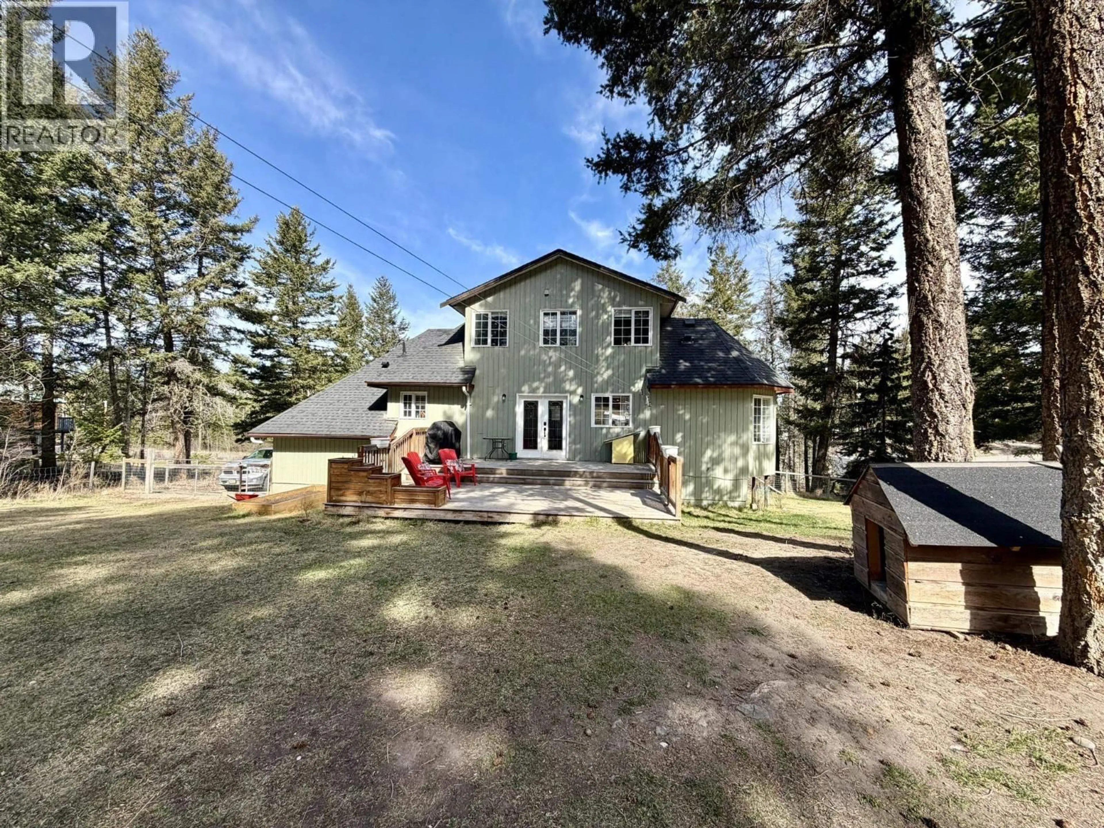 A pic from outside/outdoor area/front of a property/back of a property/a pic from drone, unknown for 4745 ANZEEON ROAD, 108 Mile Ranch British Columbia V0K2Z0