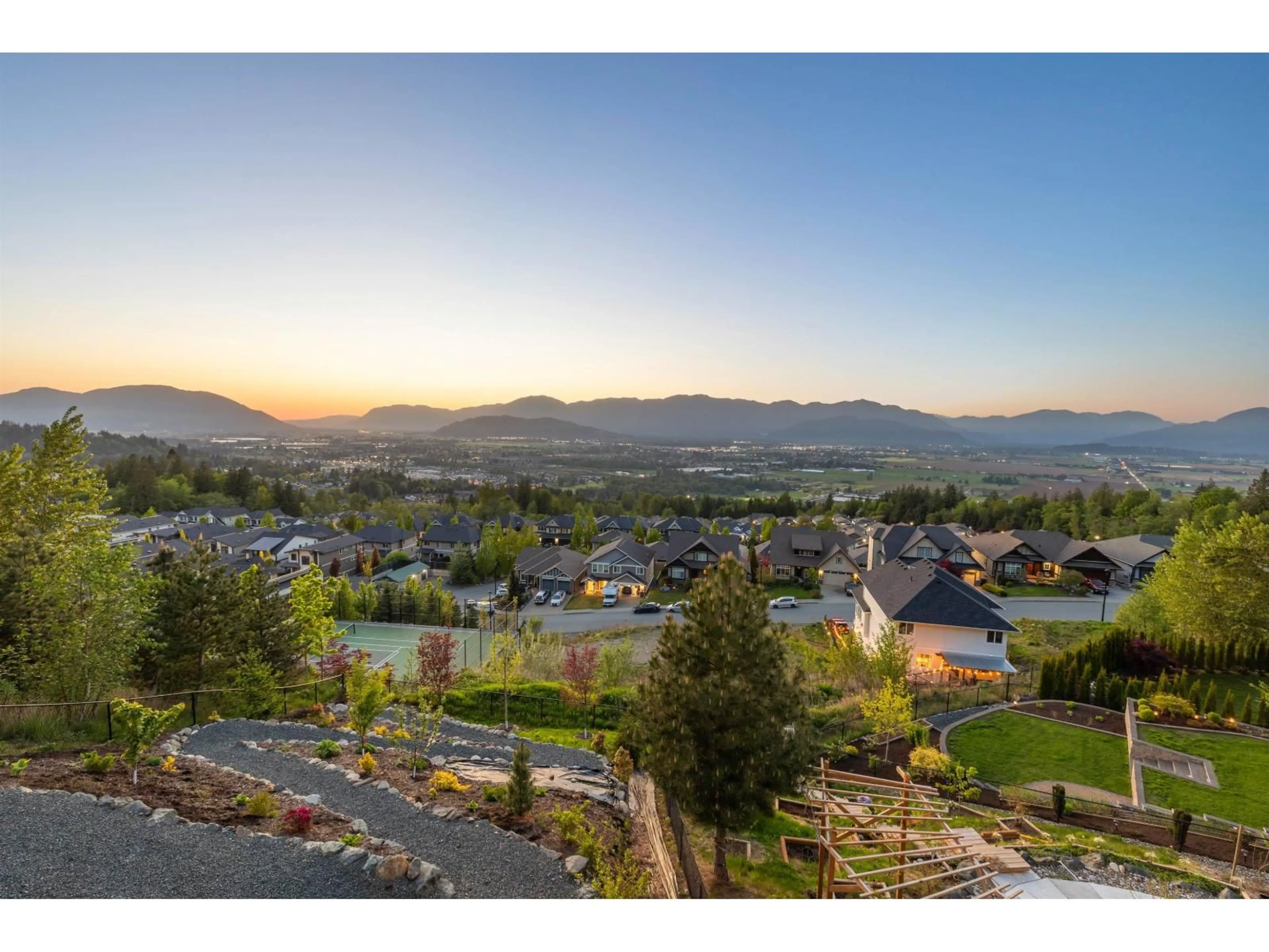 A pic from outside/outdoor area/front of a property/back of a property/a pic from drone, mountain view for 5487 MACLACHLAN PLACE, Chilliwack British Columbia V2R0P3
