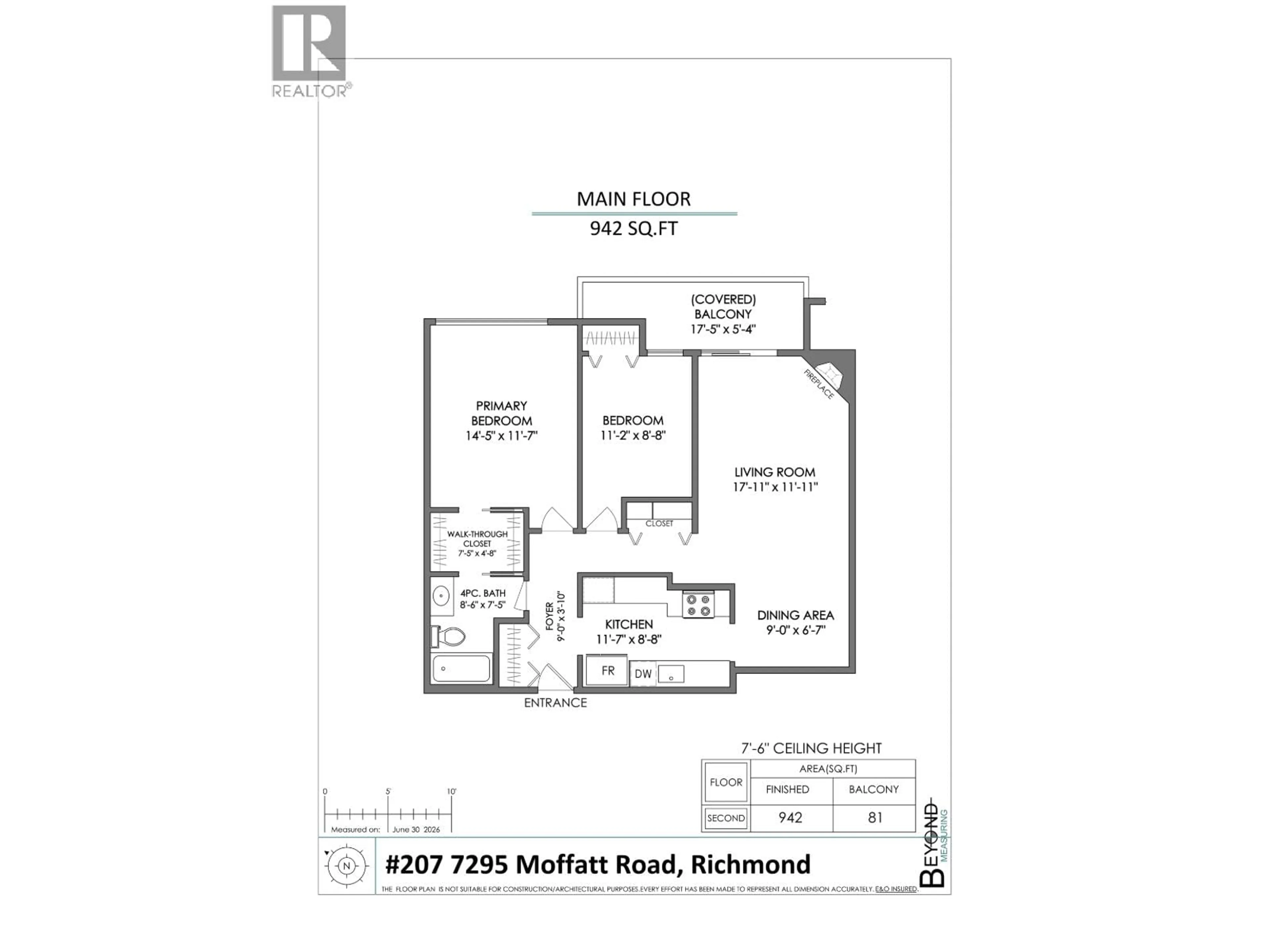 Floor plan for 207 - 7295 MOFFATT ROAD, Richmond British Columbia V6Y3E5