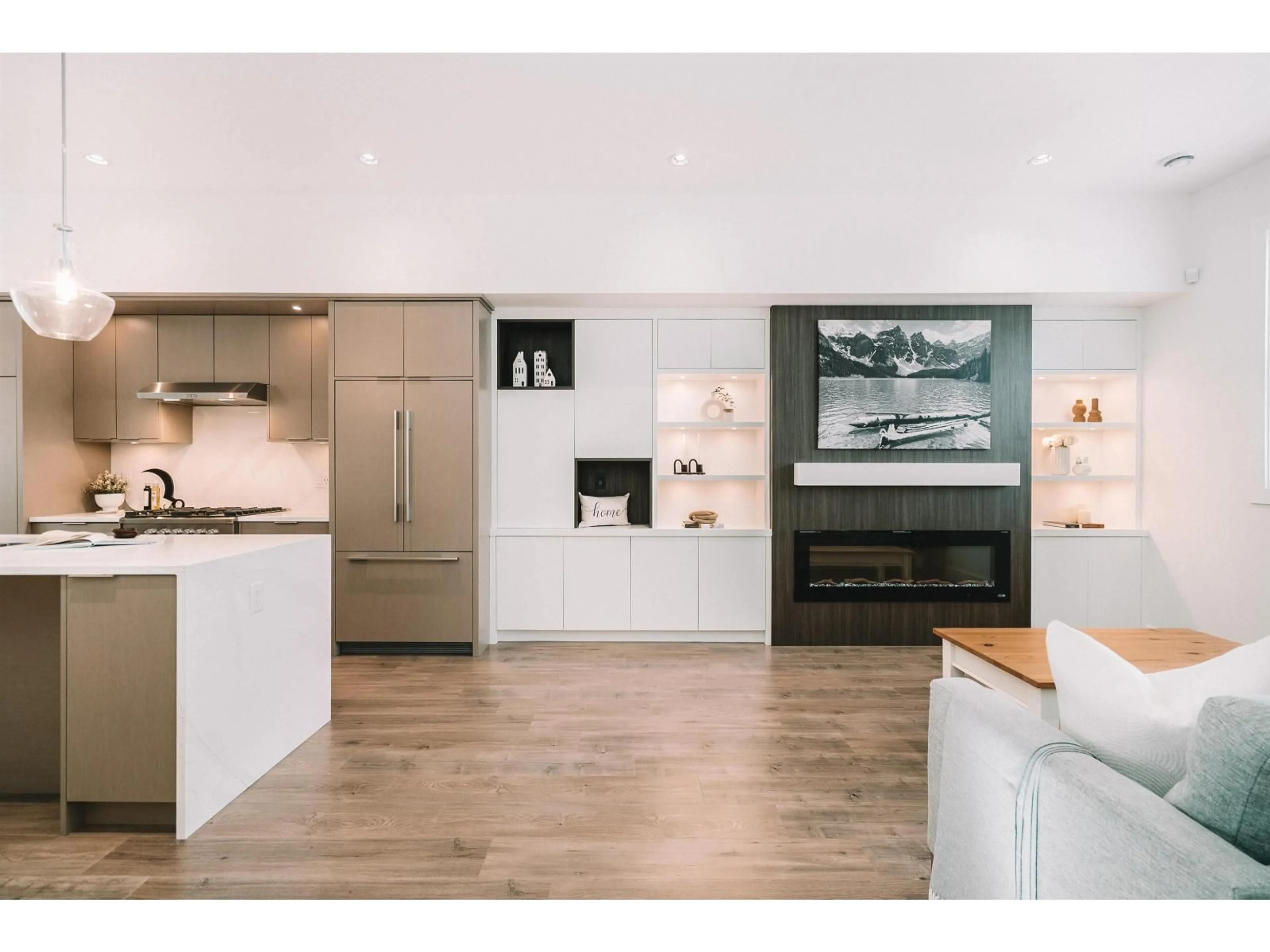 Open concept kitchen, wood/laminate floor for 8133 202 STREET, Langley British Columbia V2Y3K2
