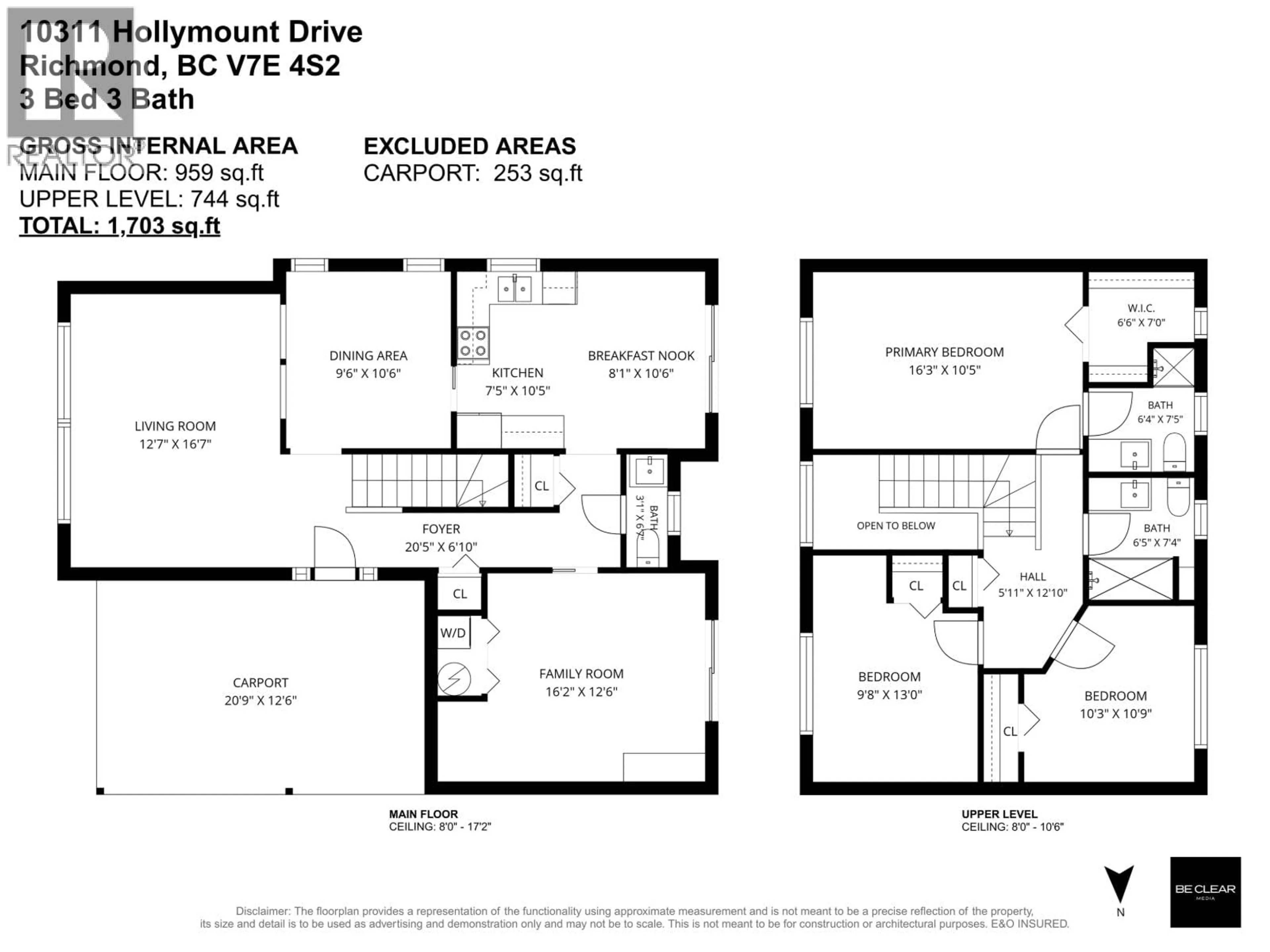 Floor plan for 10311 HOLLYMOUNT DRIVE, Richmond British Columbia V7E4S2