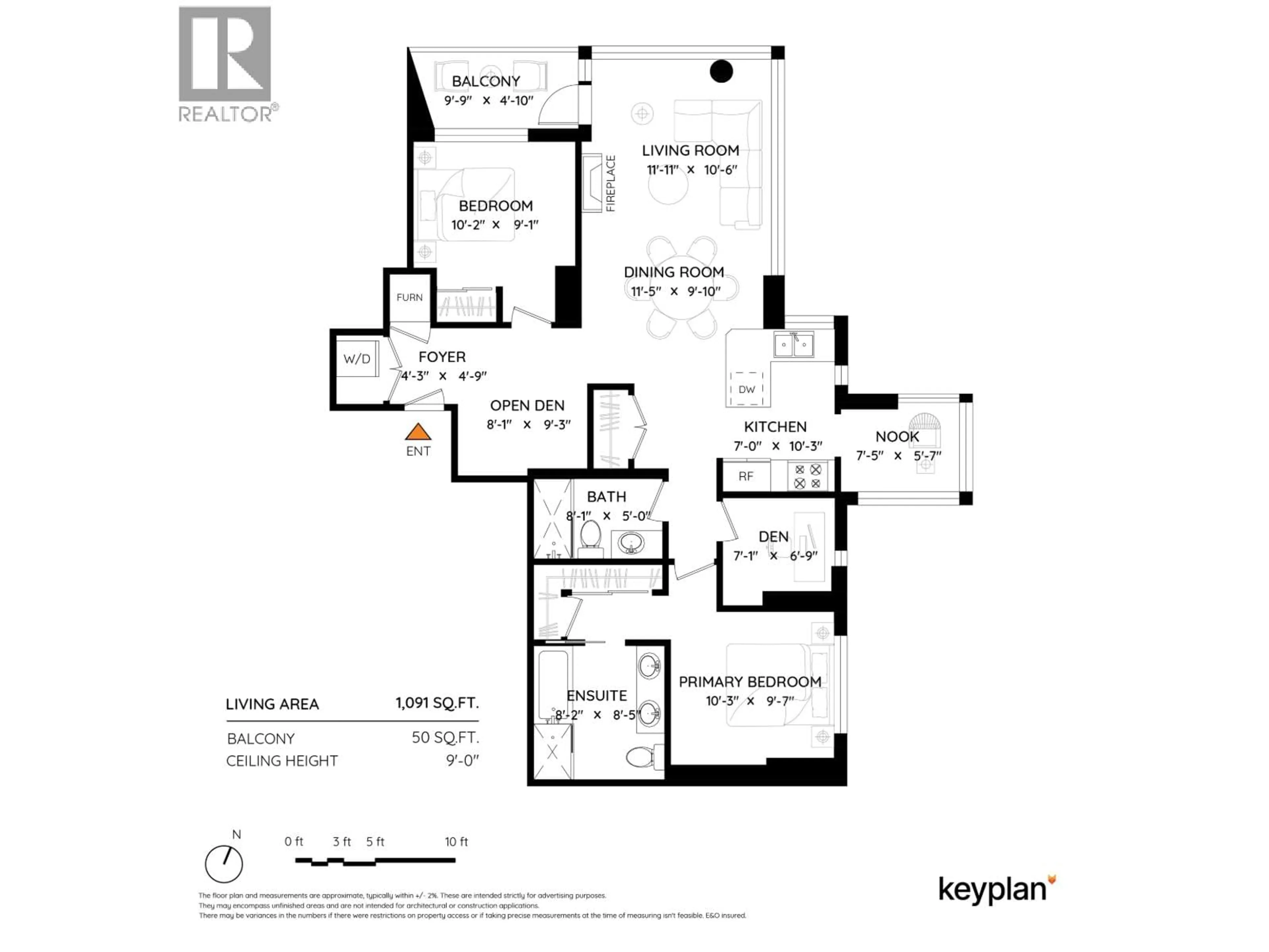 Floor plan for 2905 - 1211 MELVILLE STREET, Vancouver British Columbia V6E0A7
