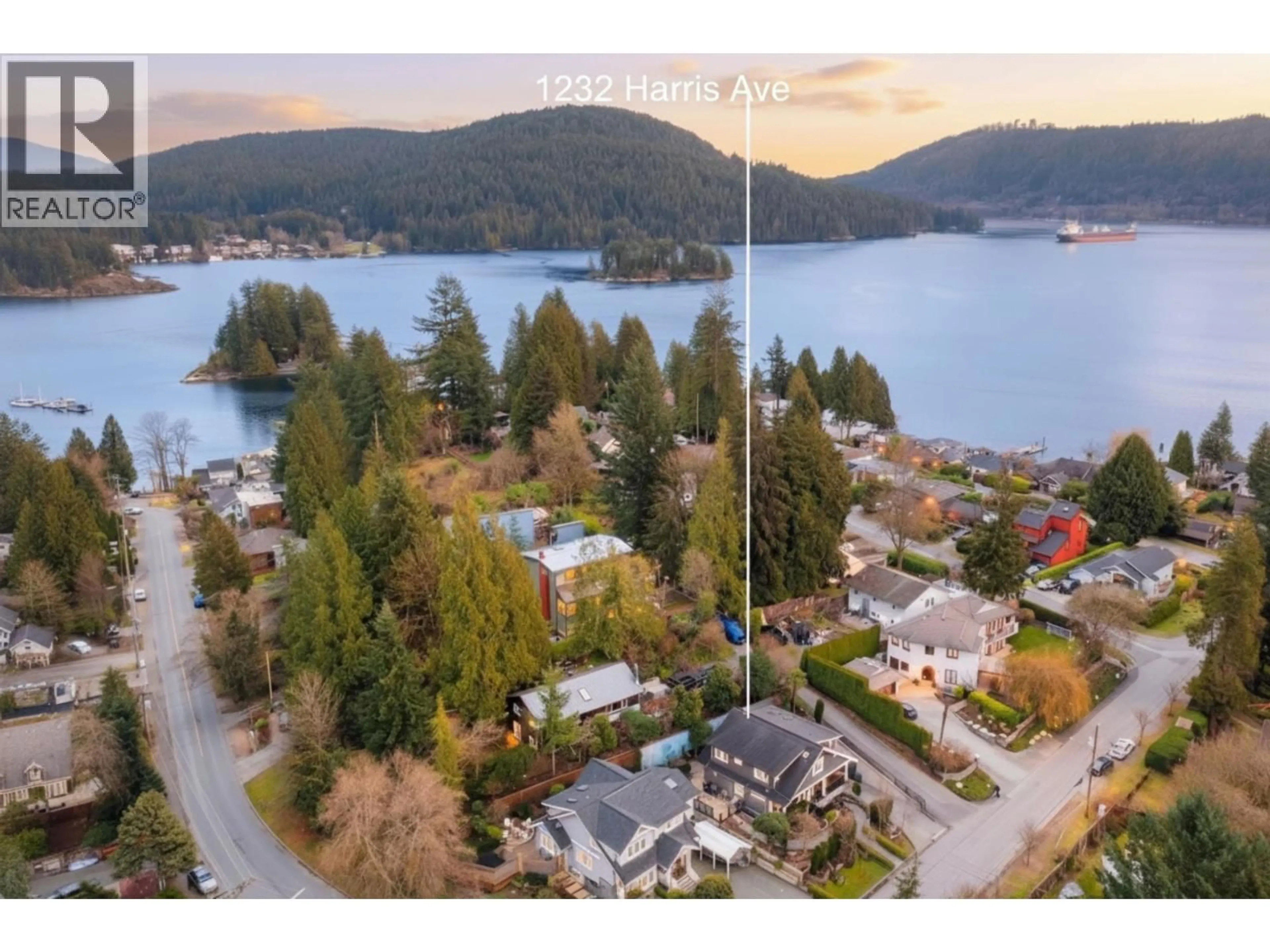 A pic from outside/outdoor area/front of a property/back of a property/a pic from drone, water/lake/river/ocean view for 1232 HARRIS AVENUE, North Vancouver British Columbia V7G1X2