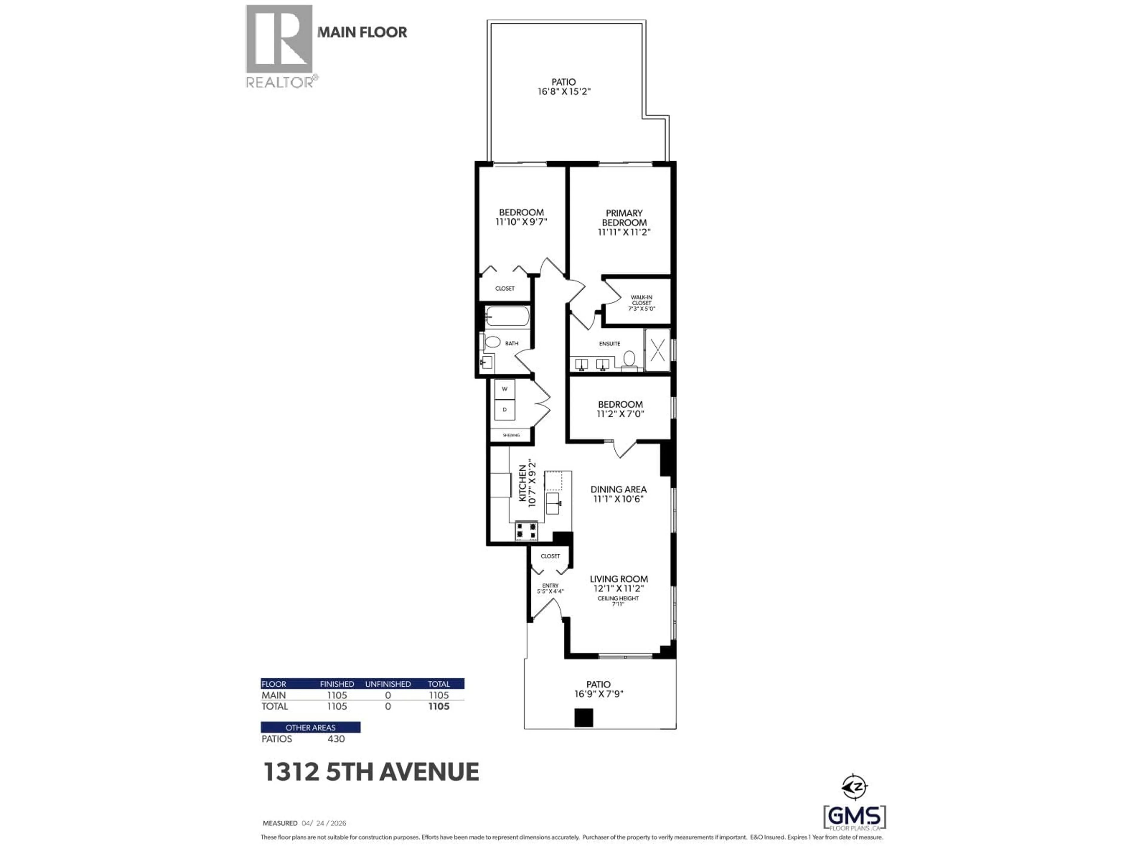 Floor plan for 1312 FIFTH AVENUE, New Westminster British Columbia V3M0K5