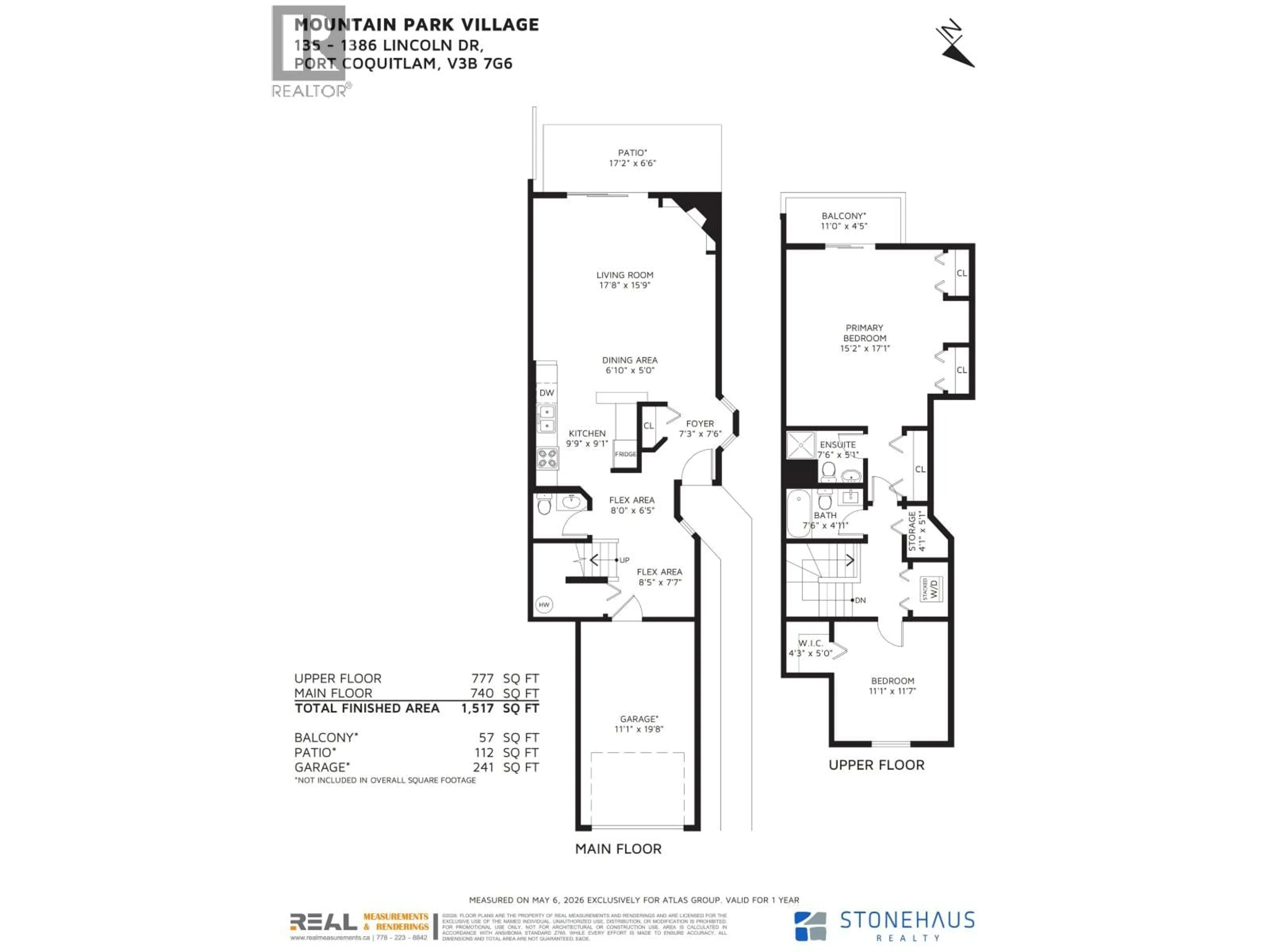 Floor plan for 135 - 1386 LINCOLN DRIVE, Port Coquitlam British Columbia V3B7G6