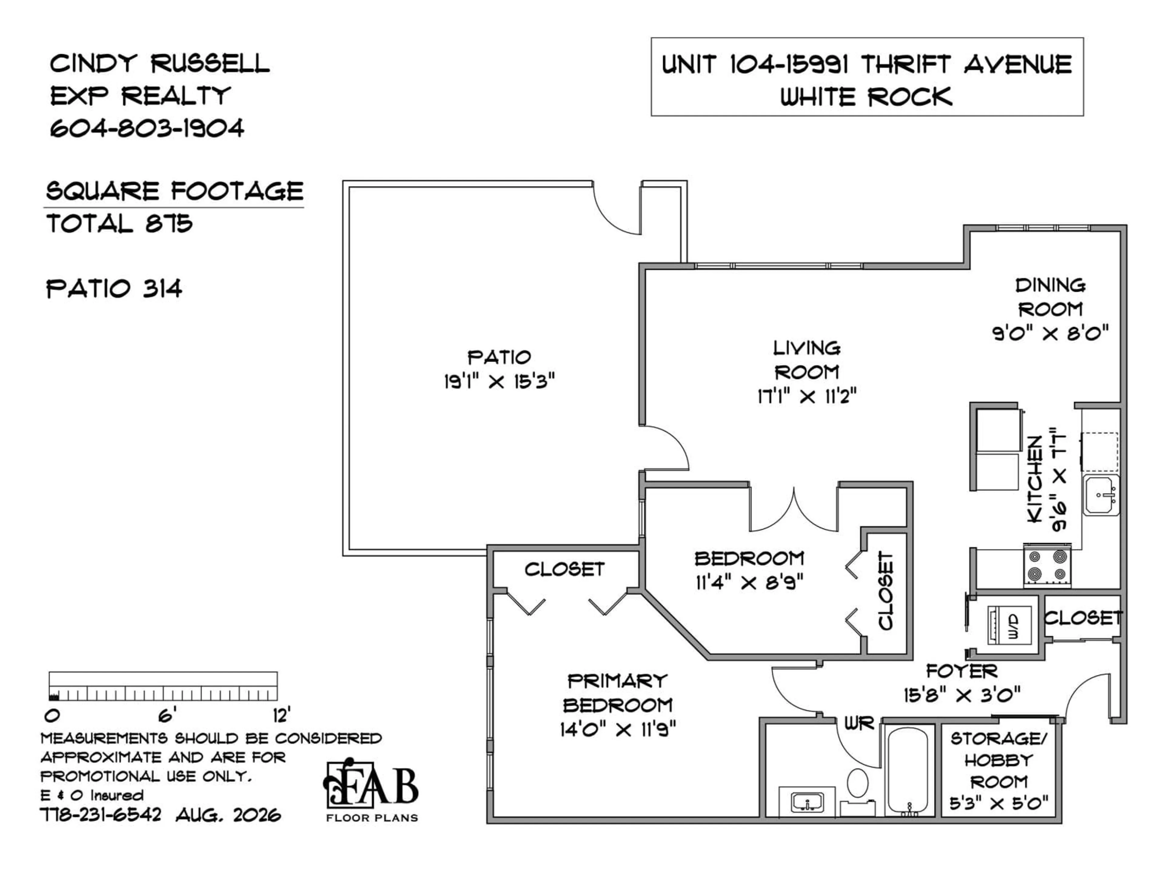 Floor plan for 104 - 15991 THRIFT AVENUE, White Rock British Columbia V4B2M9