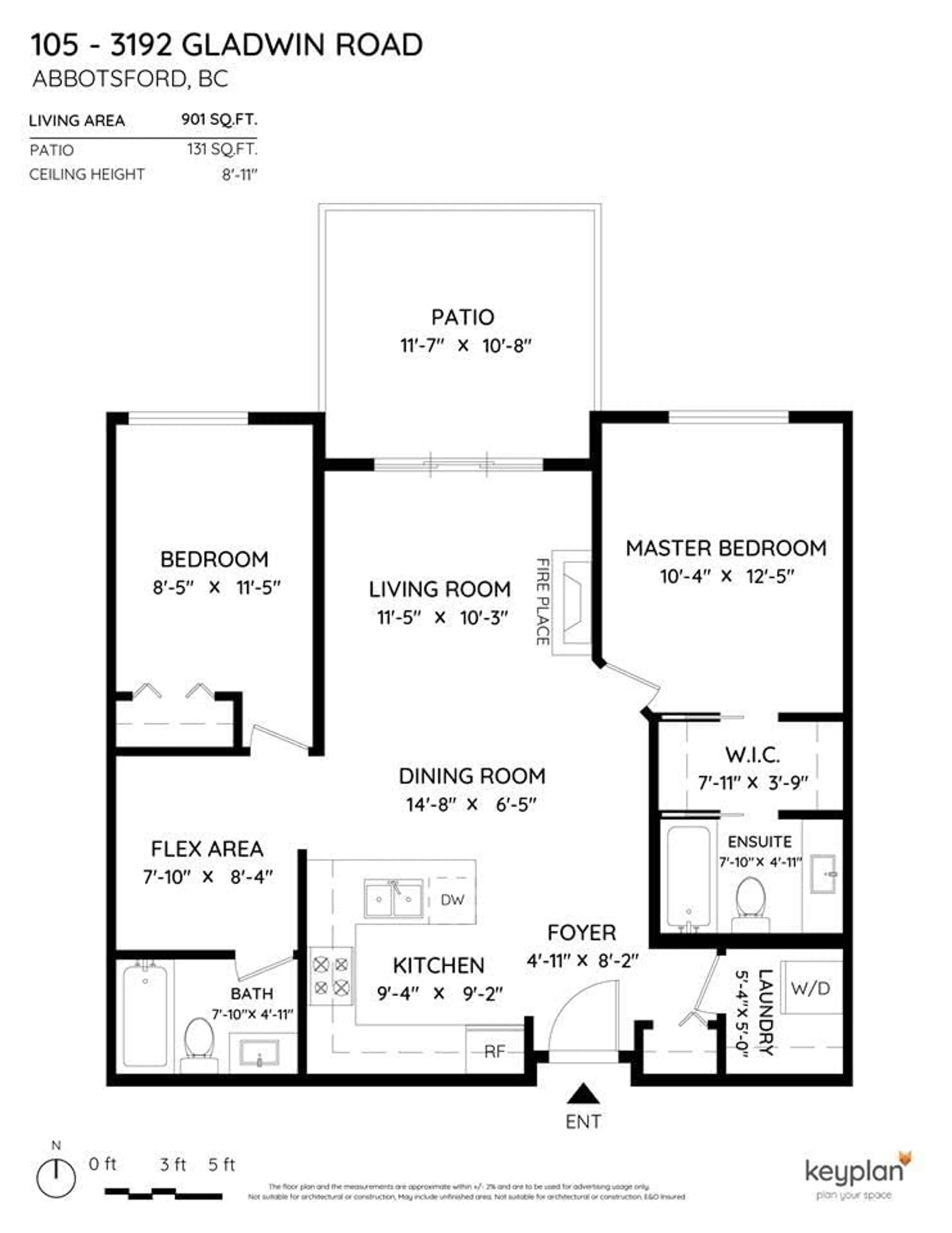 Floor plan for 105 - 3192 GLADWIN ROAD, Abbotsford British Columbia V2T6M9