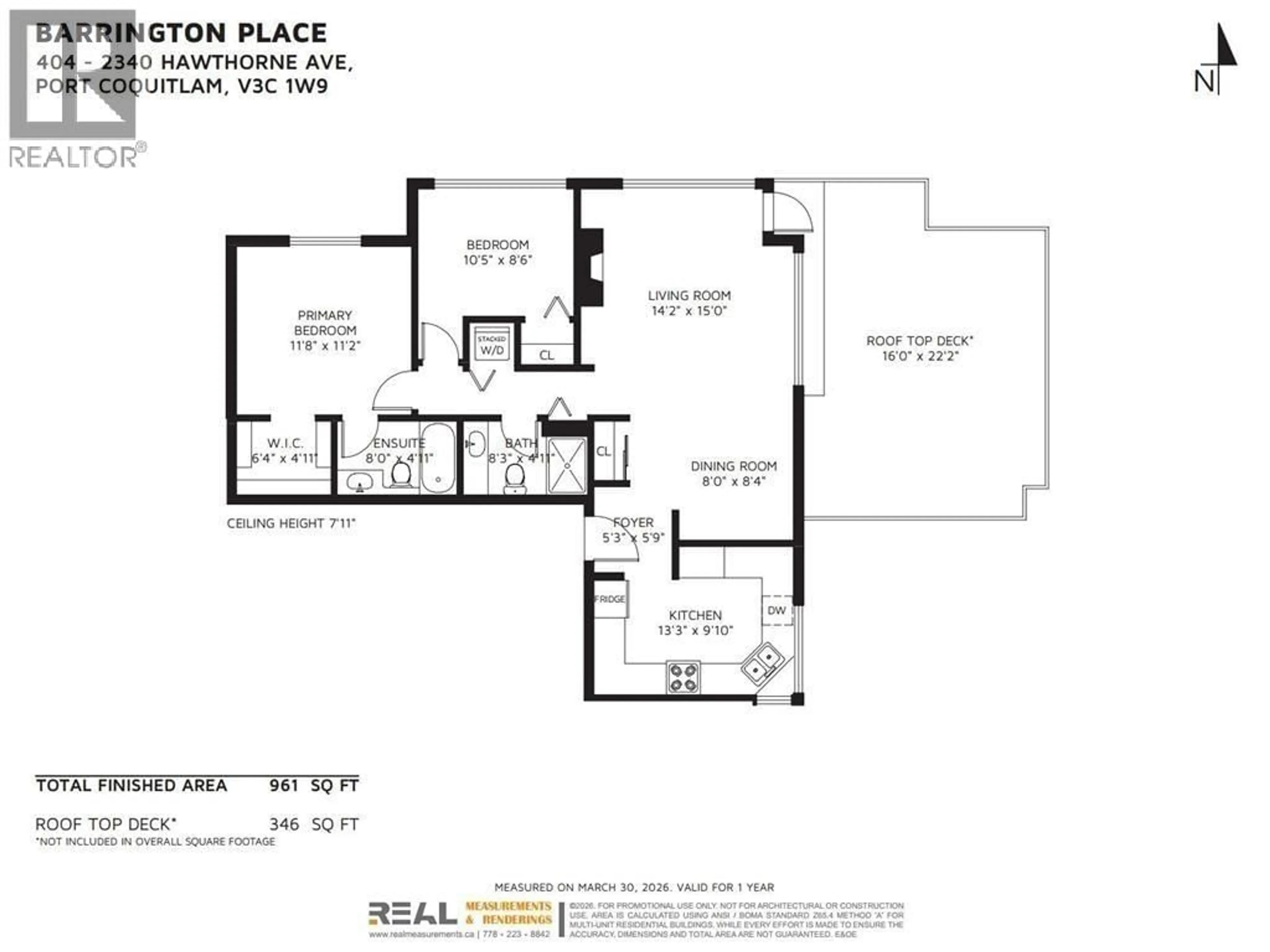 Floor plan for 404 - 2340 HAWTHORNE AVENUE, Port Coquitlam British Columbia V3C1W9