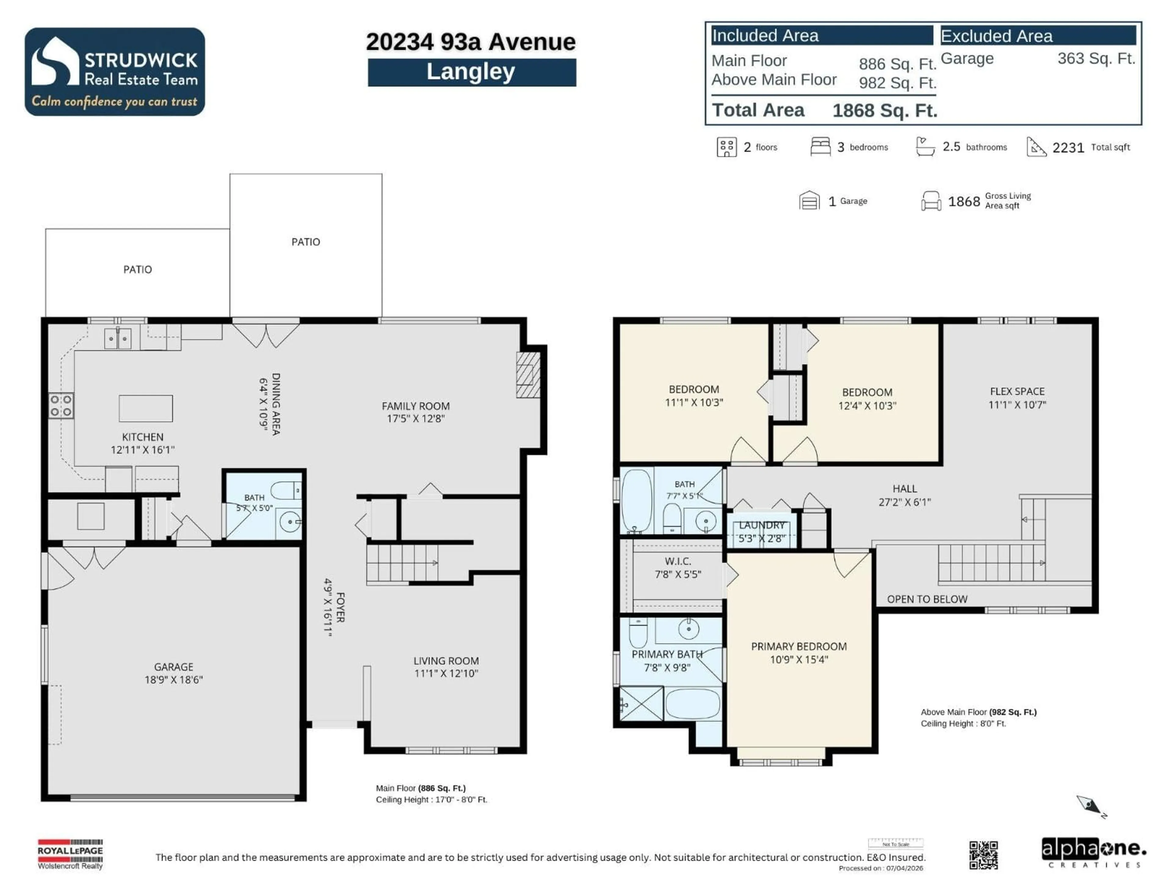 Floor plan for 20234 93A AVENUE, Langley British Columbia V1M3Y7