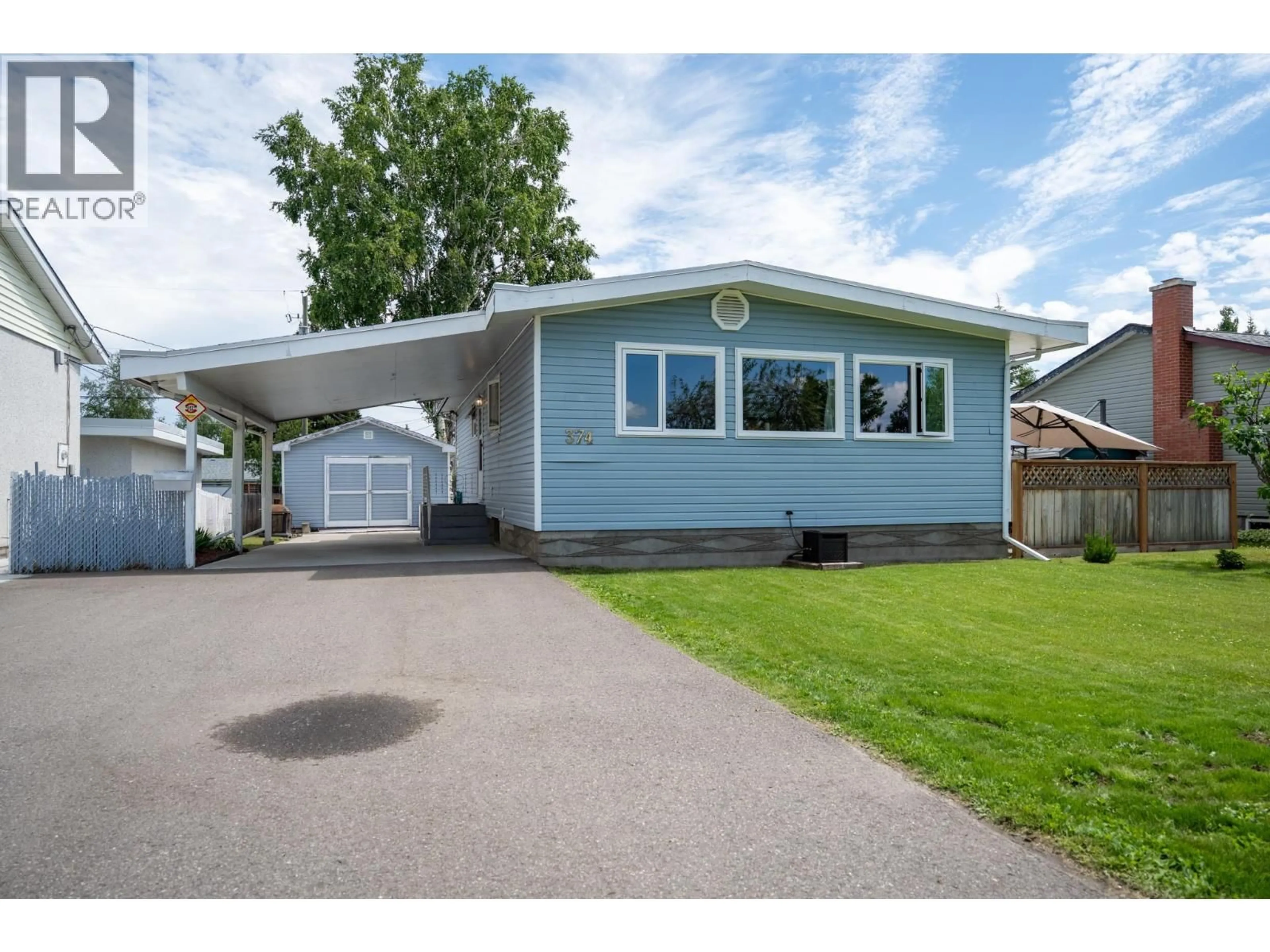 Home with vinyl exterior material, street for 374 QUINN STREET, Prince George British Columbia V2M3J5
