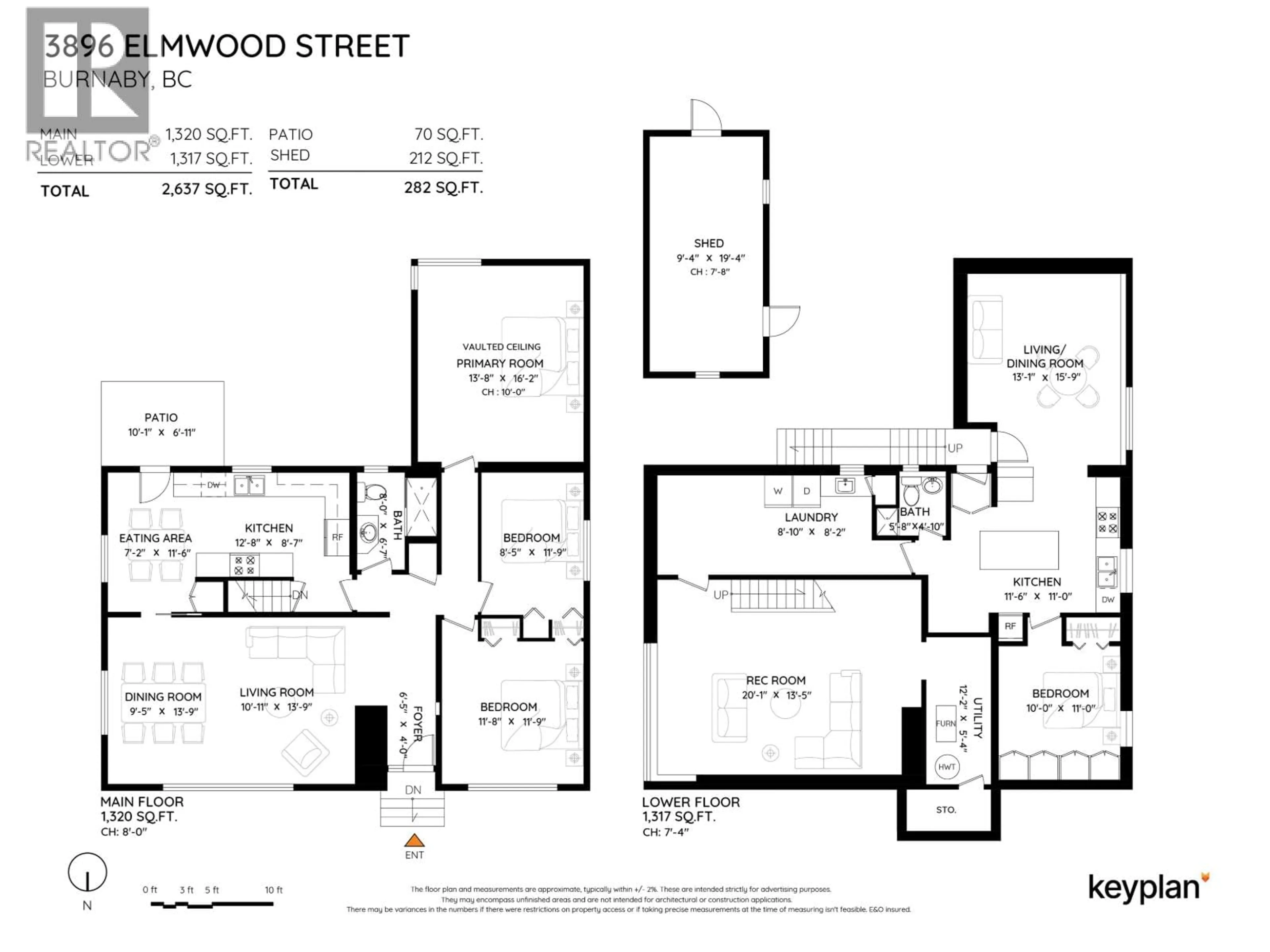 Floor plan for 3896 ELMWOOD STREET, Burnaby British Columbia V5G1S1