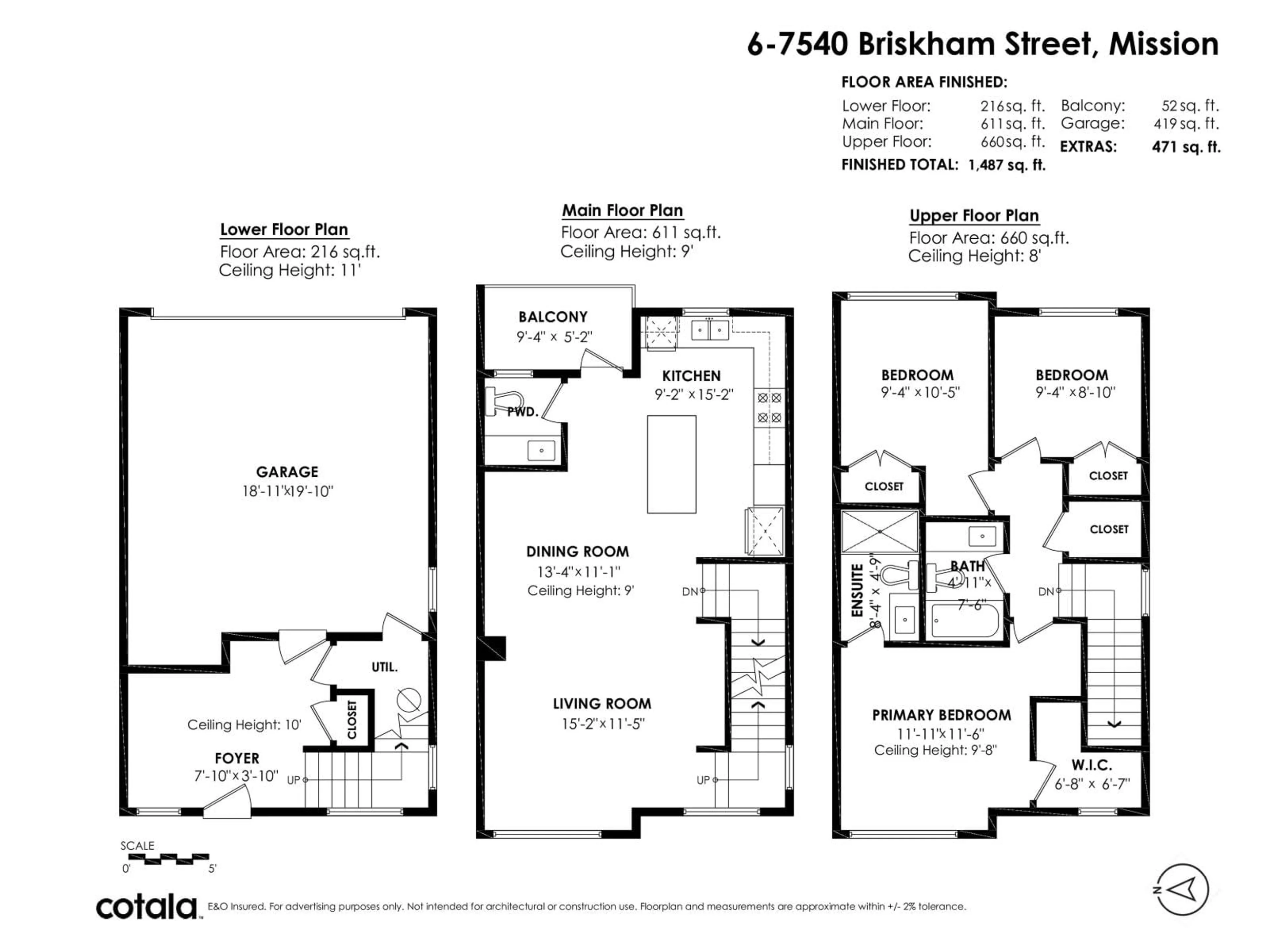 Floor plan for 6 - 7540 BRISKHAM STREET, Mission British Columbia V2V3L8