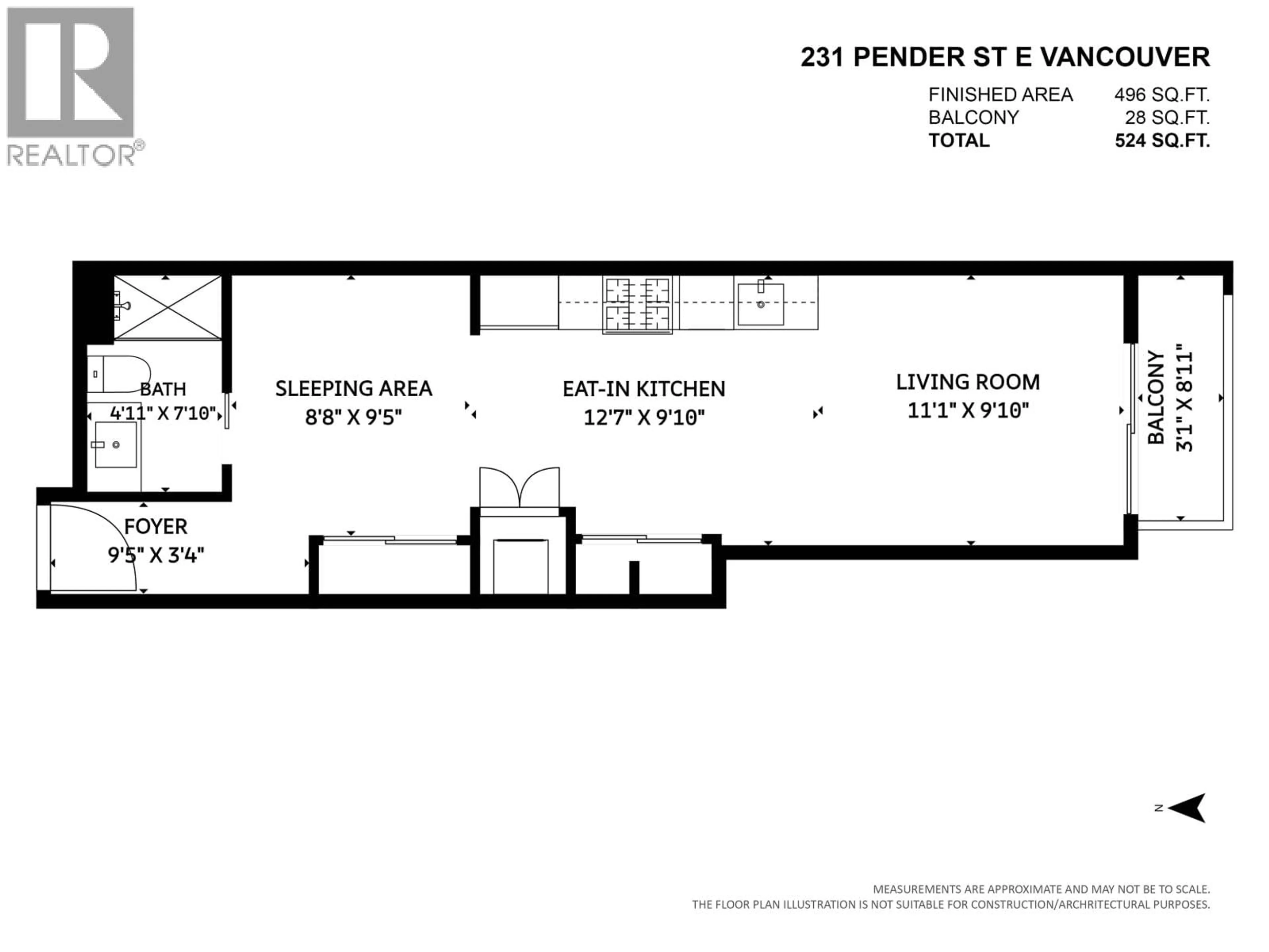 Floor plan for 305 - 231 PENDER STREET, Vancouver British Columbia V6A1T8