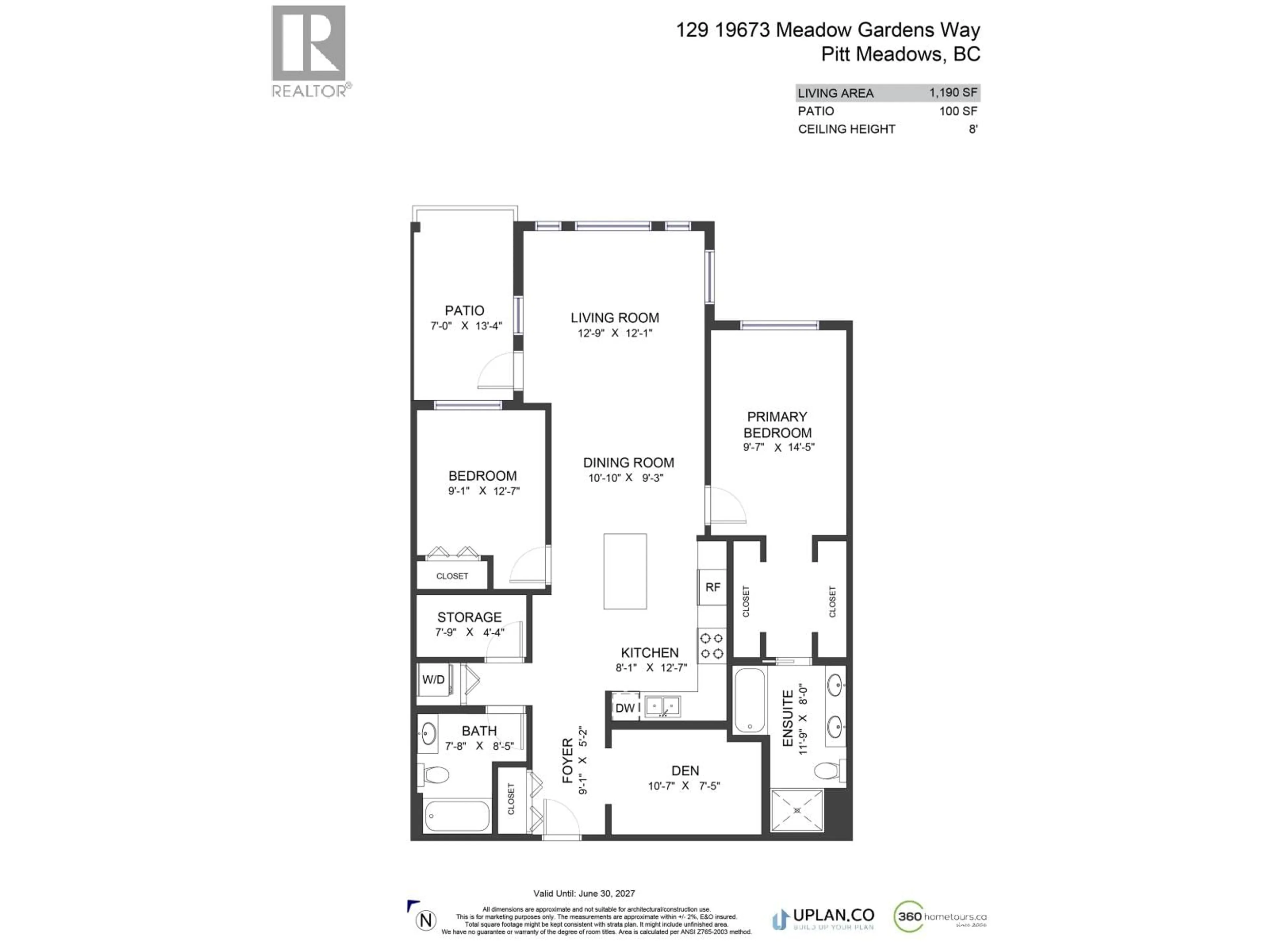 Floor plan for 129 - 19673 MEADOW GARDENS WAY, Pitt Meadows British Columbia V3Y0A1