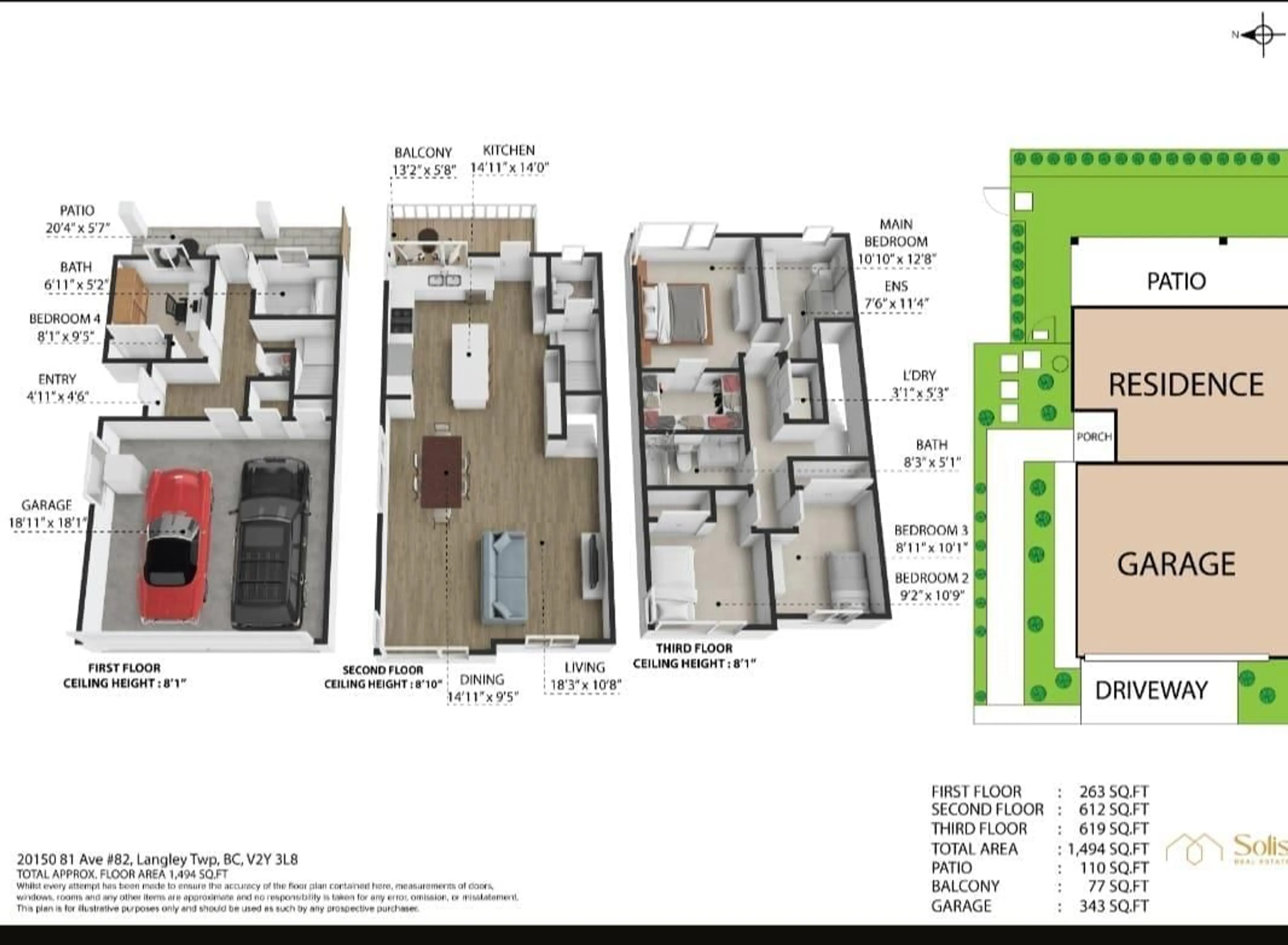 Floor plan for 82 - 20150 81 AVENUE, Langley British Columbia V2Y3L8