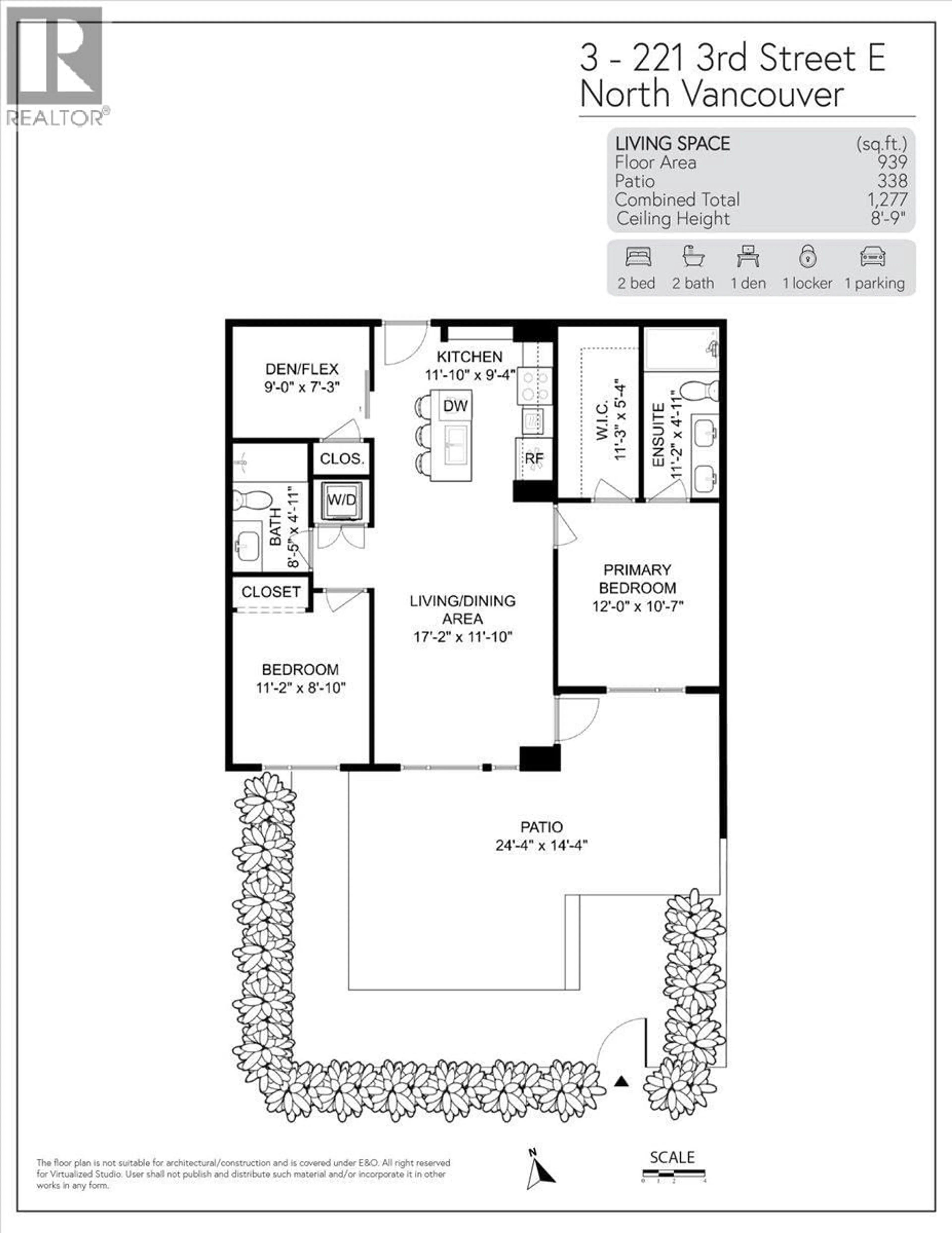 Floor plan for 3 - 221 3 STREET, North Vancouver British Columbia V7L0C1