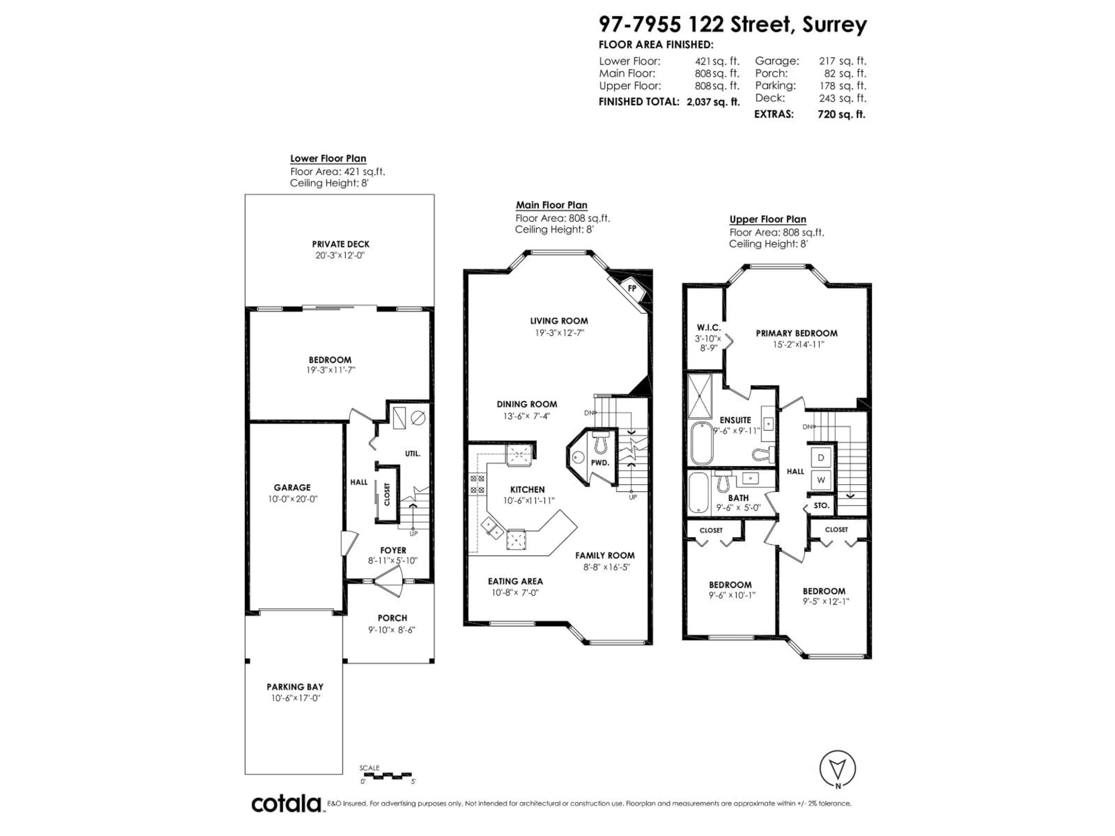 Floor plan for 97 - 7955 122 STREET, Surrey British Columbia V3W4T4