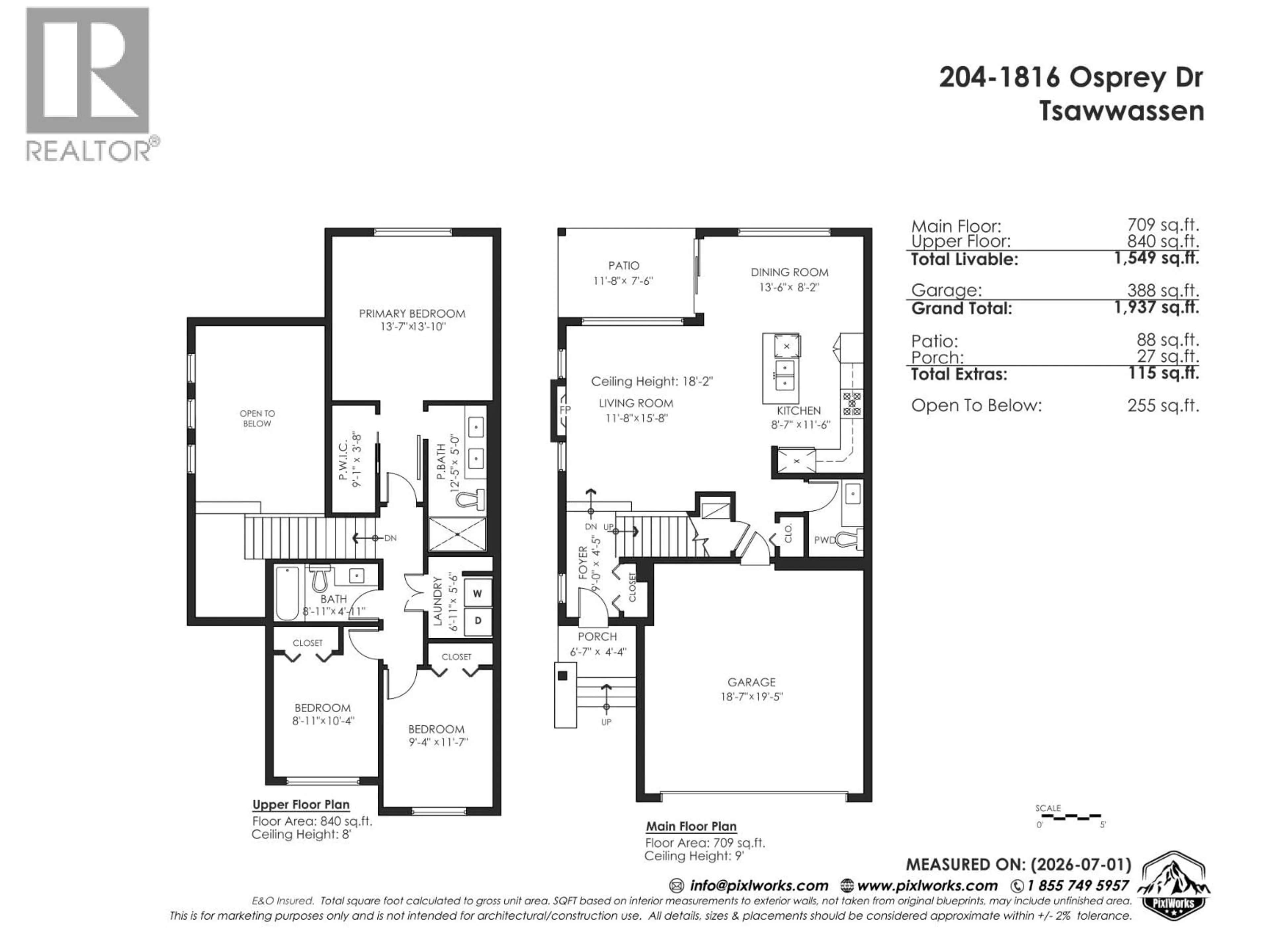 Floor plan for 204 - 1816 OSPREY DRIVE, Delta British Columbia V4M0B8