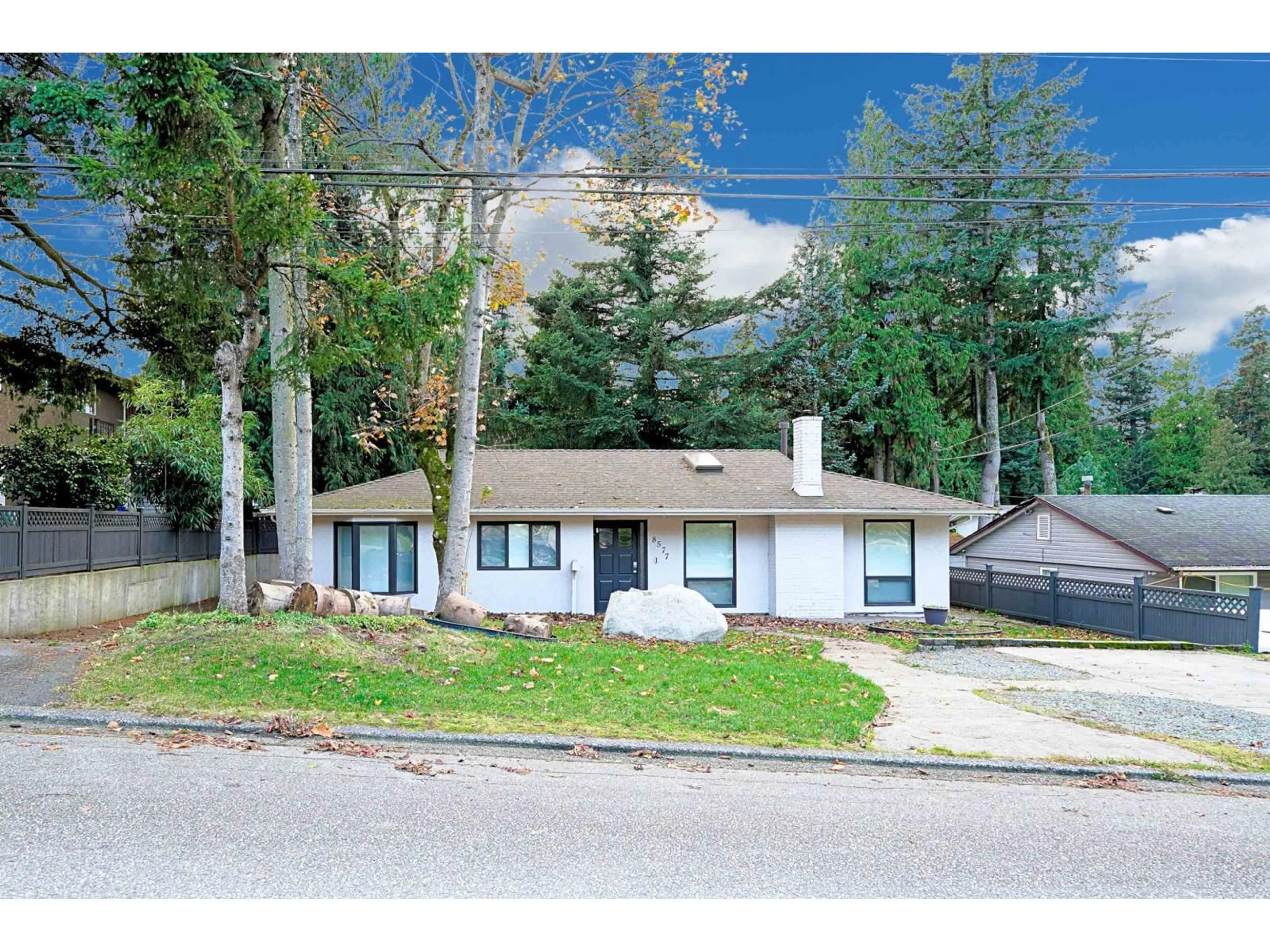 Home with vinyl exterior material, street for 8577 TERRACE DRIVE, Delta British Columbia V4C3Z3
