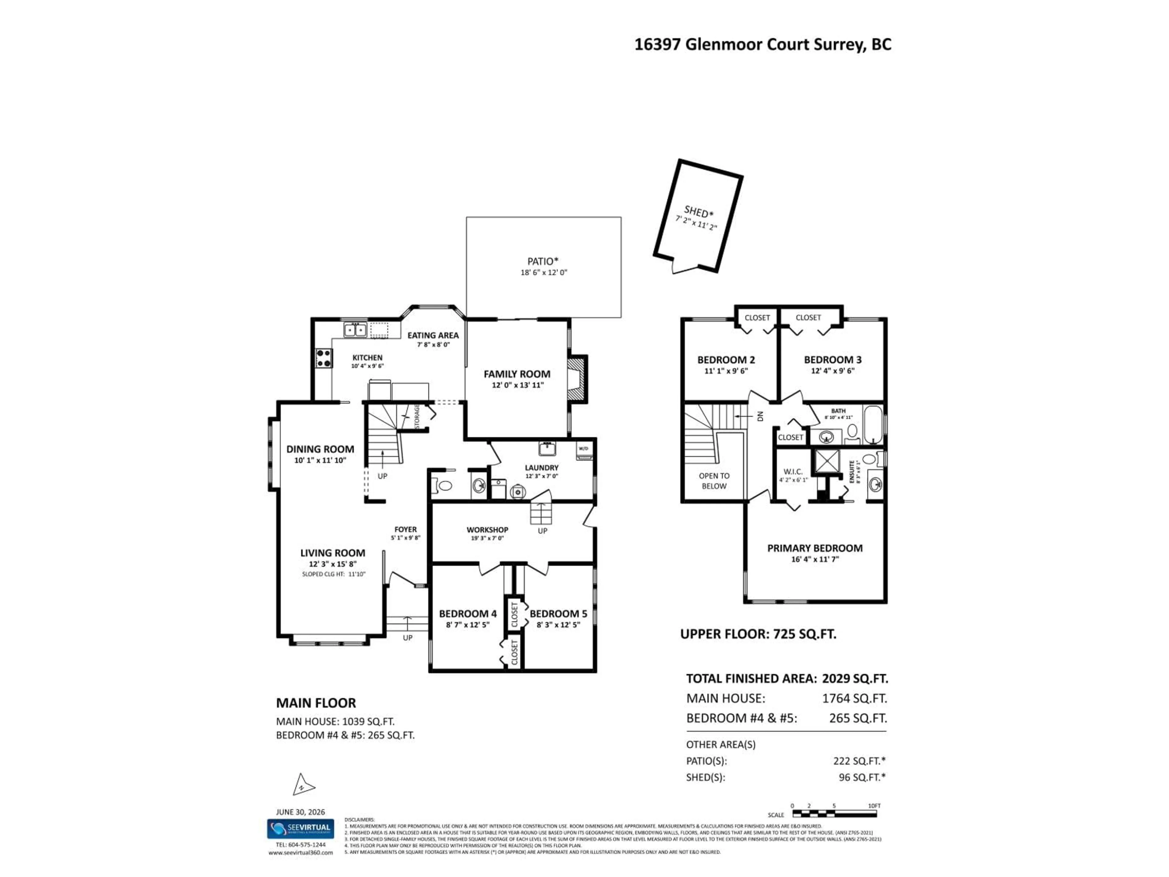 Floor plan for 16397 GLENMOOR COURT, Surrey British Columbia V4N1V2