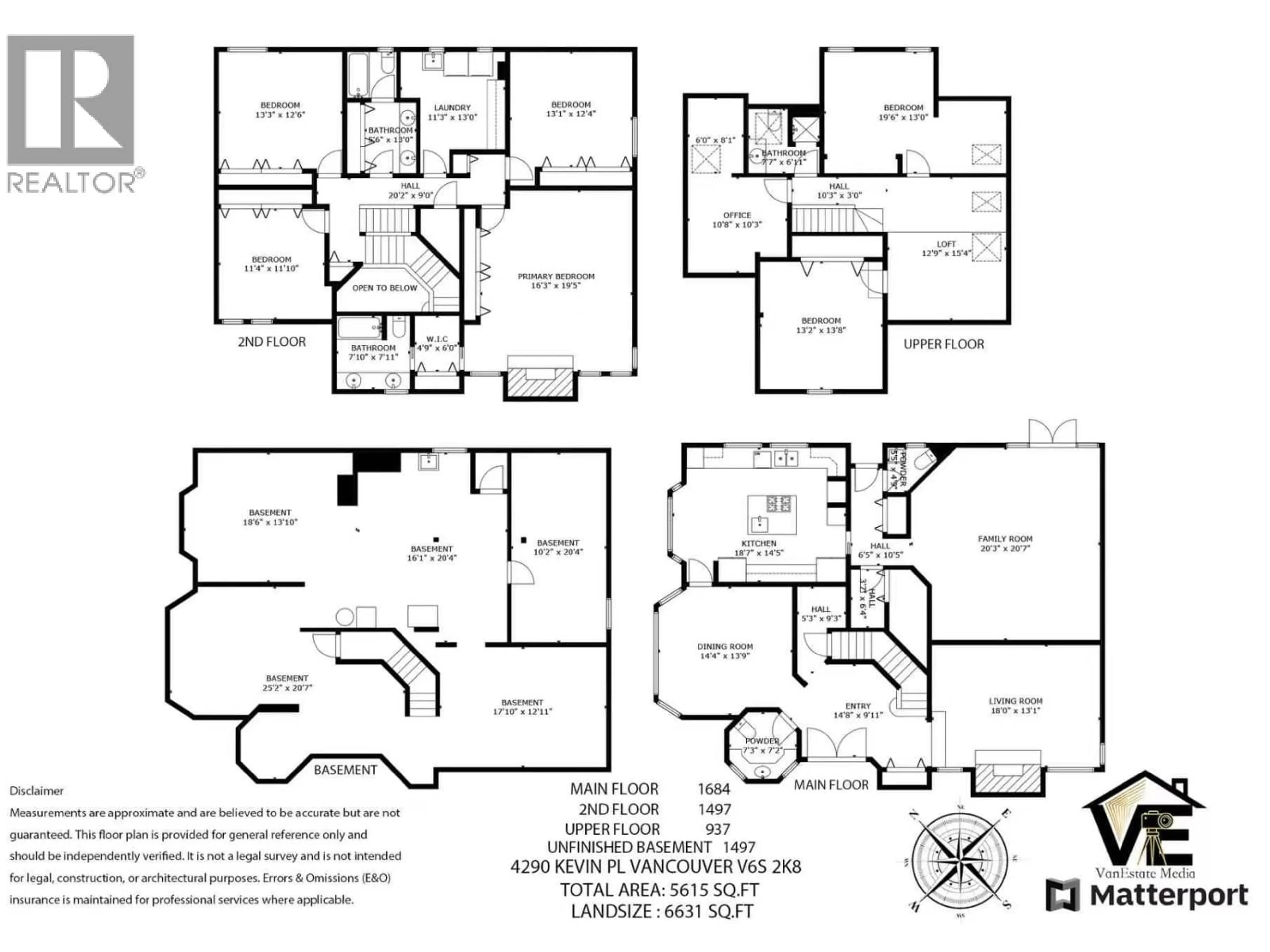 Floor plan for 4290 KEVIN PLACE, Vancouver British Columbia V6S2K8