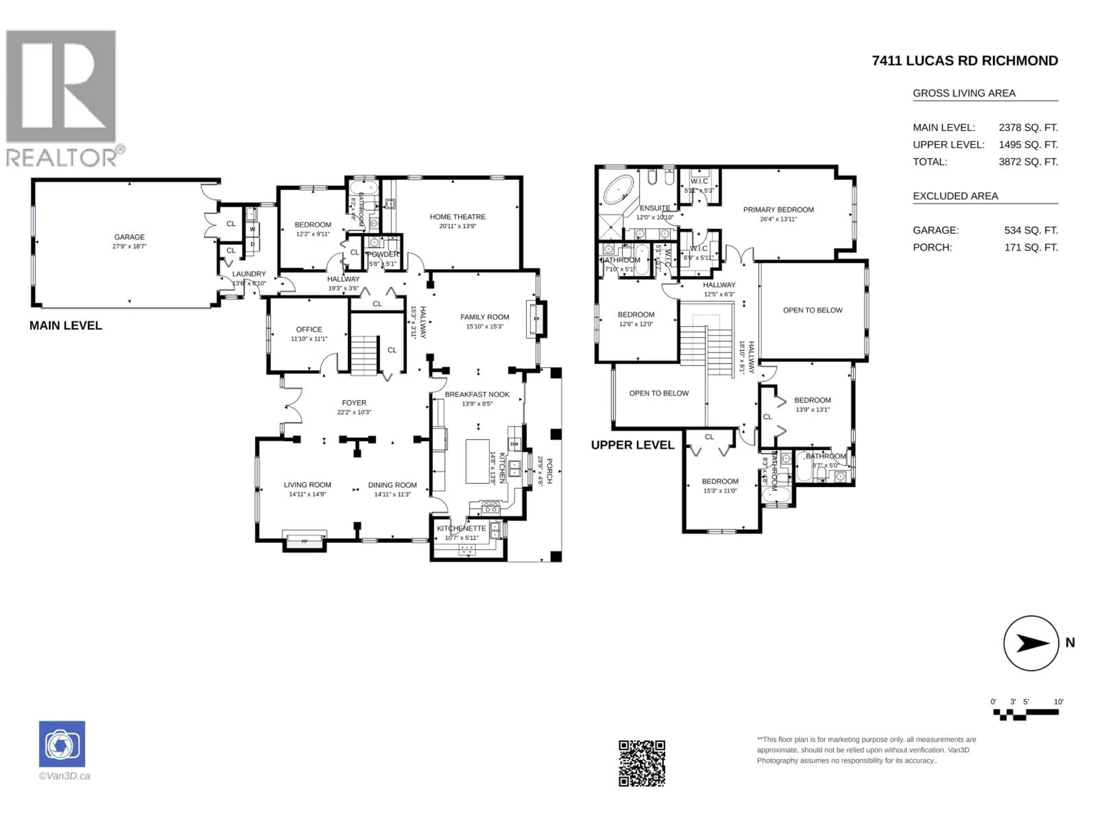 Floor plan for 7411 LUCAS ROAD, Richmond British Columbia V6Y1E8