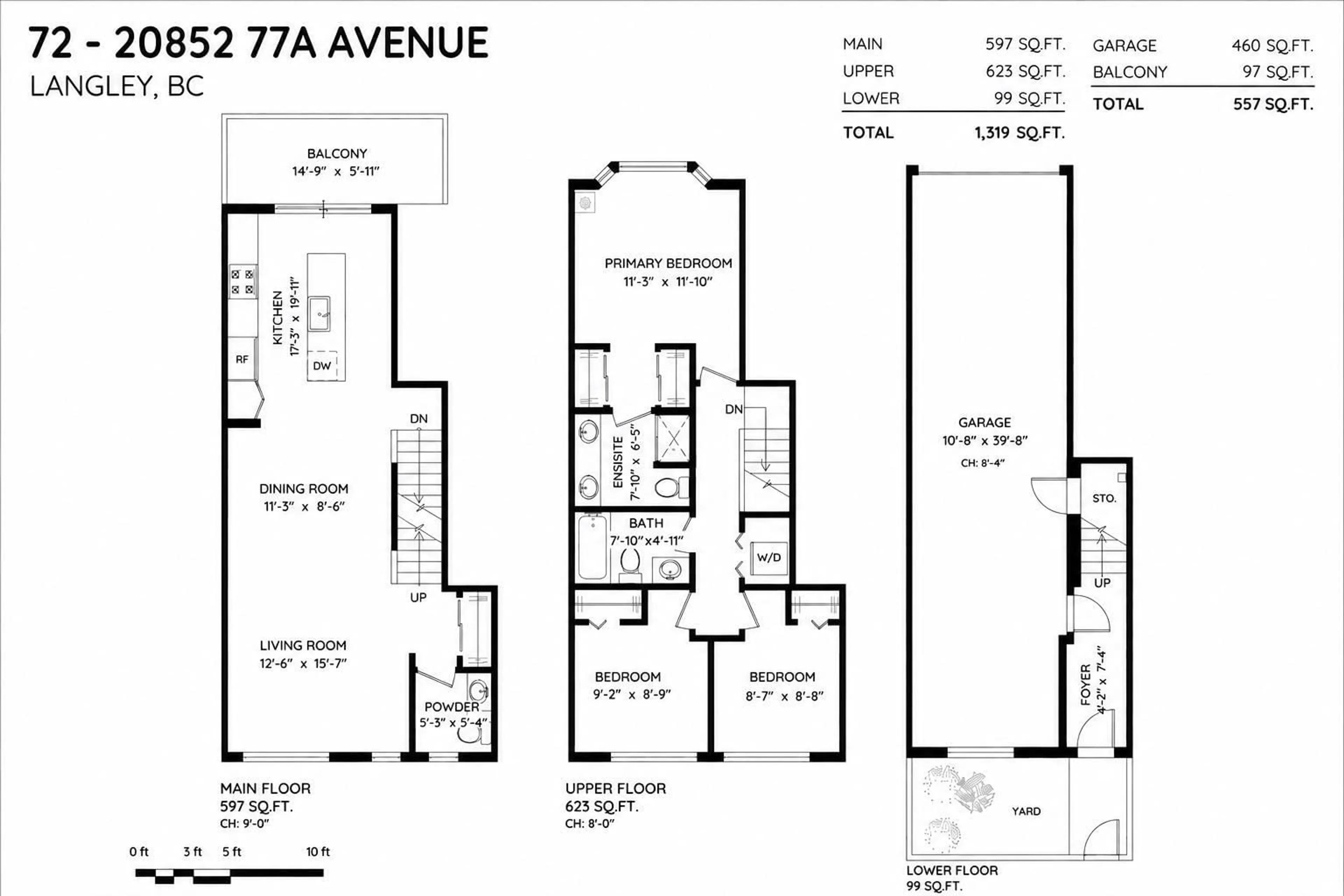 Floor plan for 72 - 20852 77A AVENUE, Langley British Columbia V2Y0R8