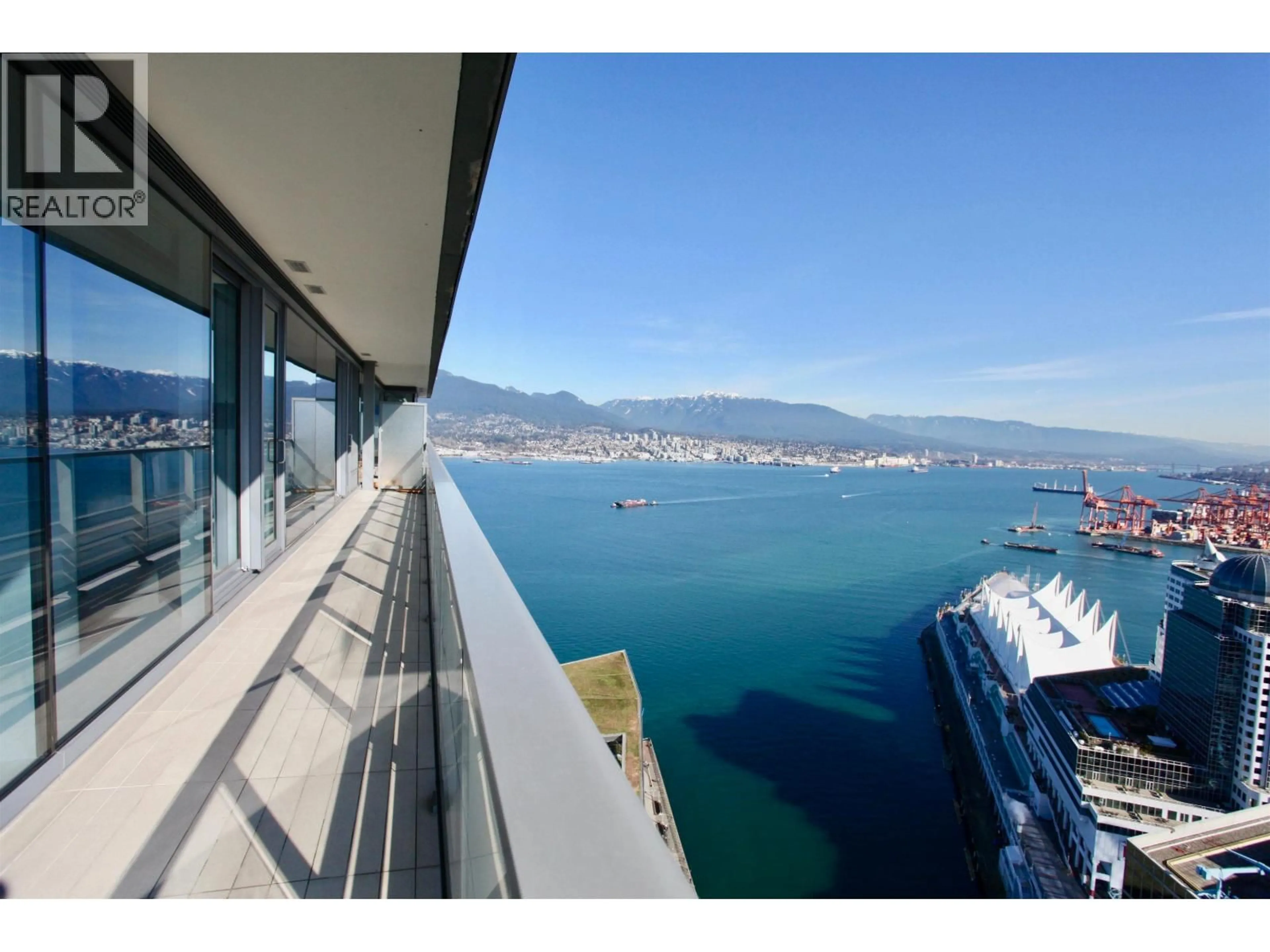 Balcony in the apartment, water/lake/river/ocean view for 4203 - 1011 CORDOVA STREET, Vancouver British Columbia V6C0B2