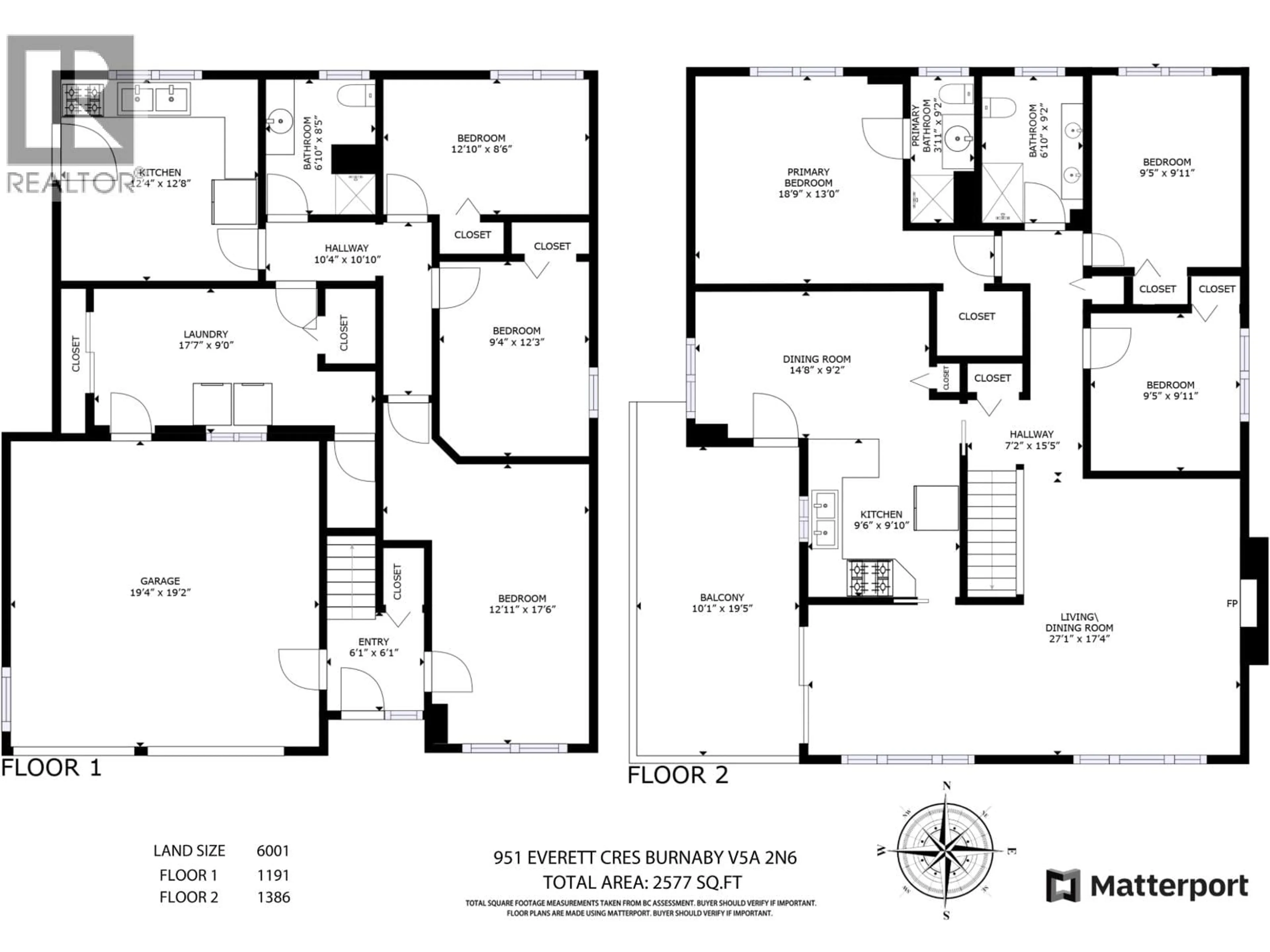 Floor plan for 951 EVERETT CRESCENT, Burnaby British Columbia V5A2N6