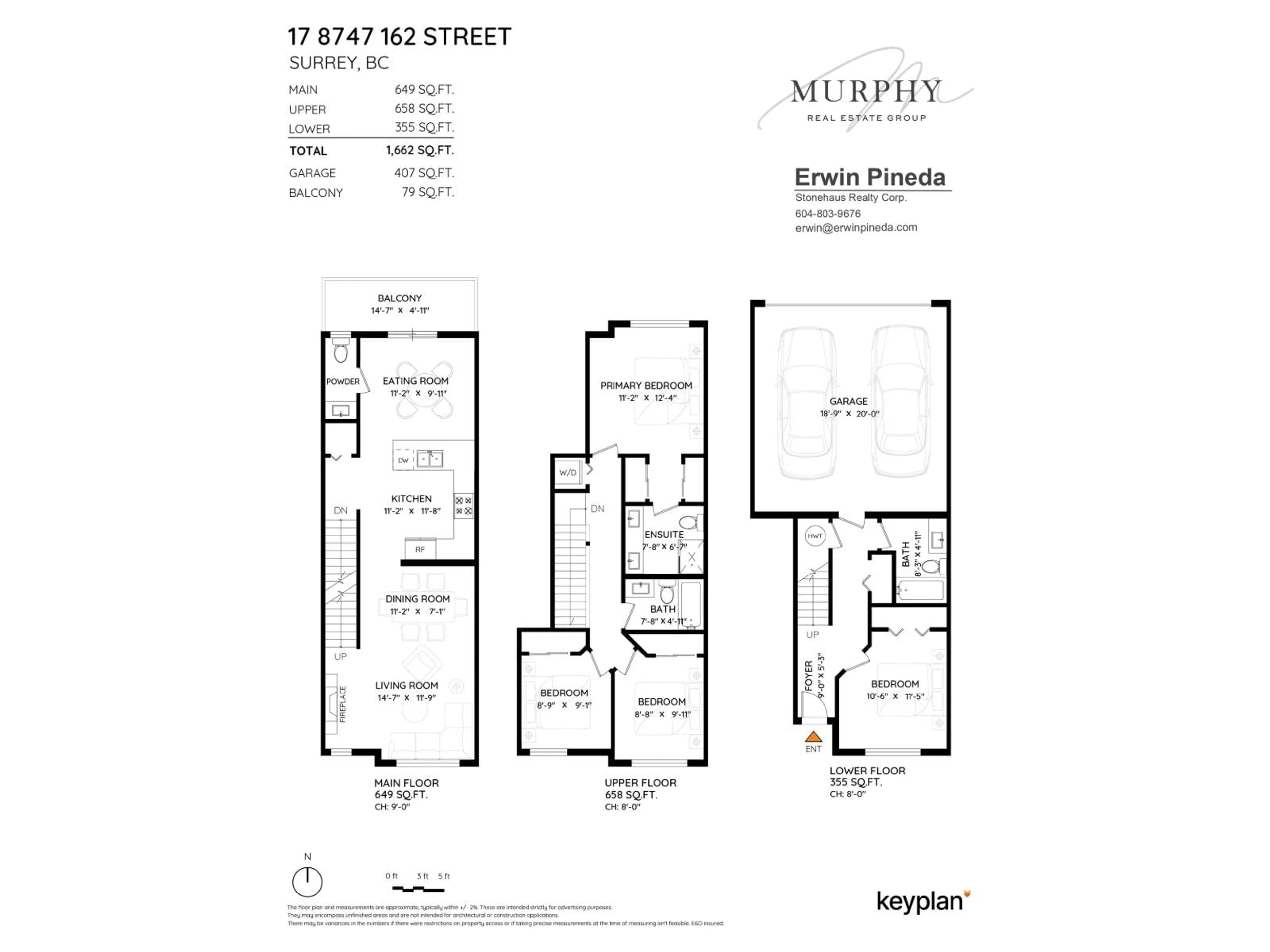 Floor plan for 17 - 8747 162 STREET, Surrey British Columbia V4N6R1