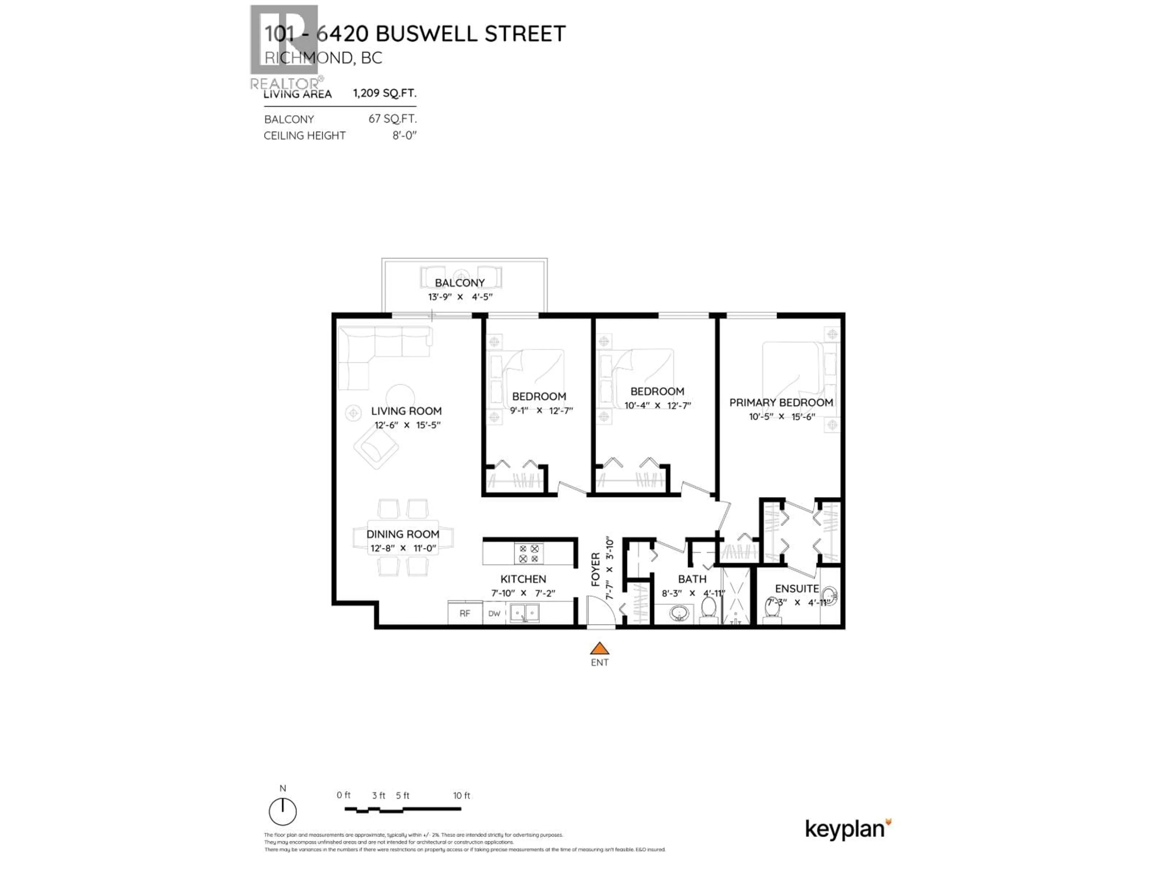 Floor plan for 101 - 6420 BUSWELL STREET, Richmond British Columbia V6Y2E9