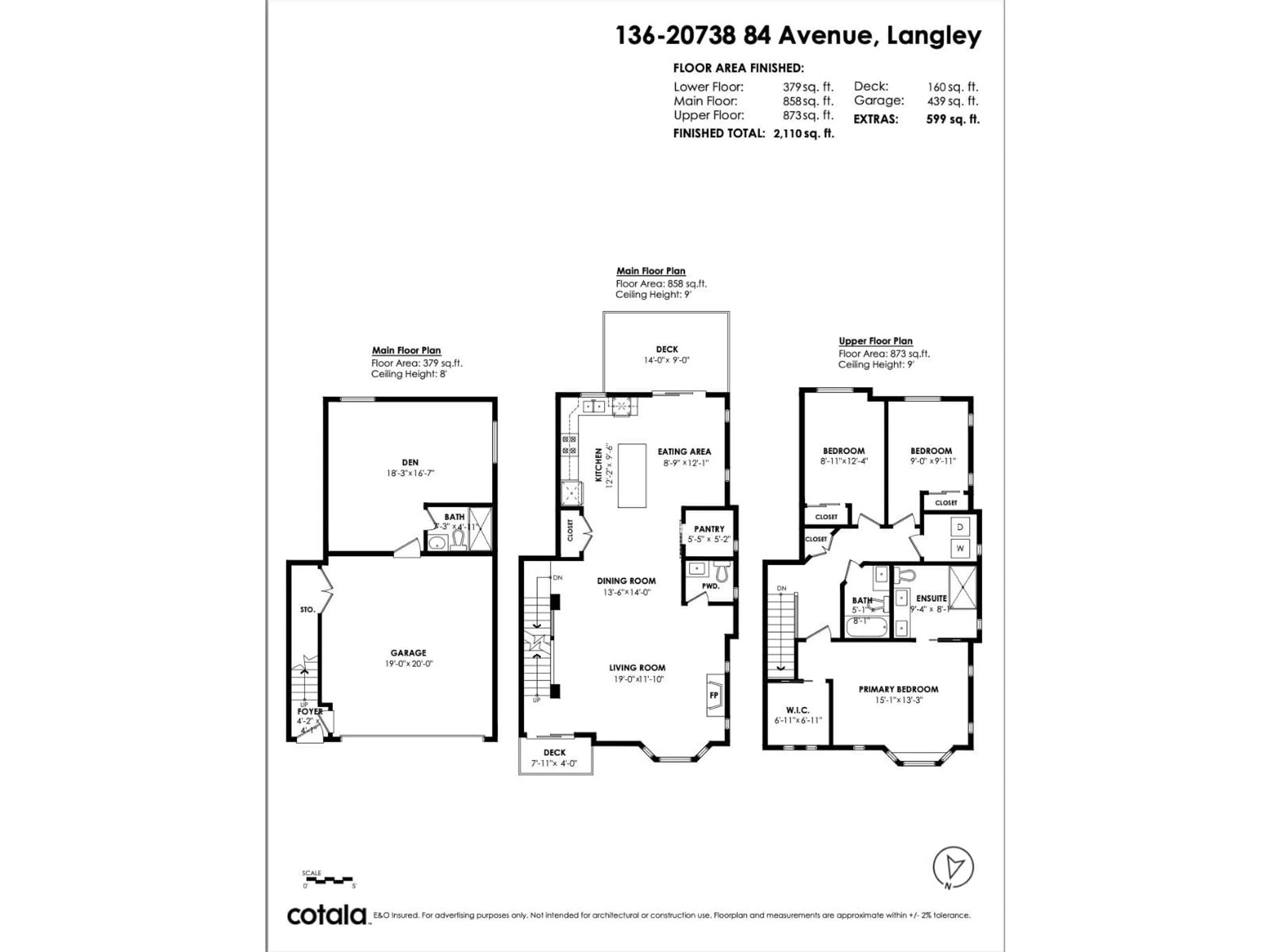 Floor plan for 136 - 20738 84 AVENUE, Langley British Columbia V2Y0J6