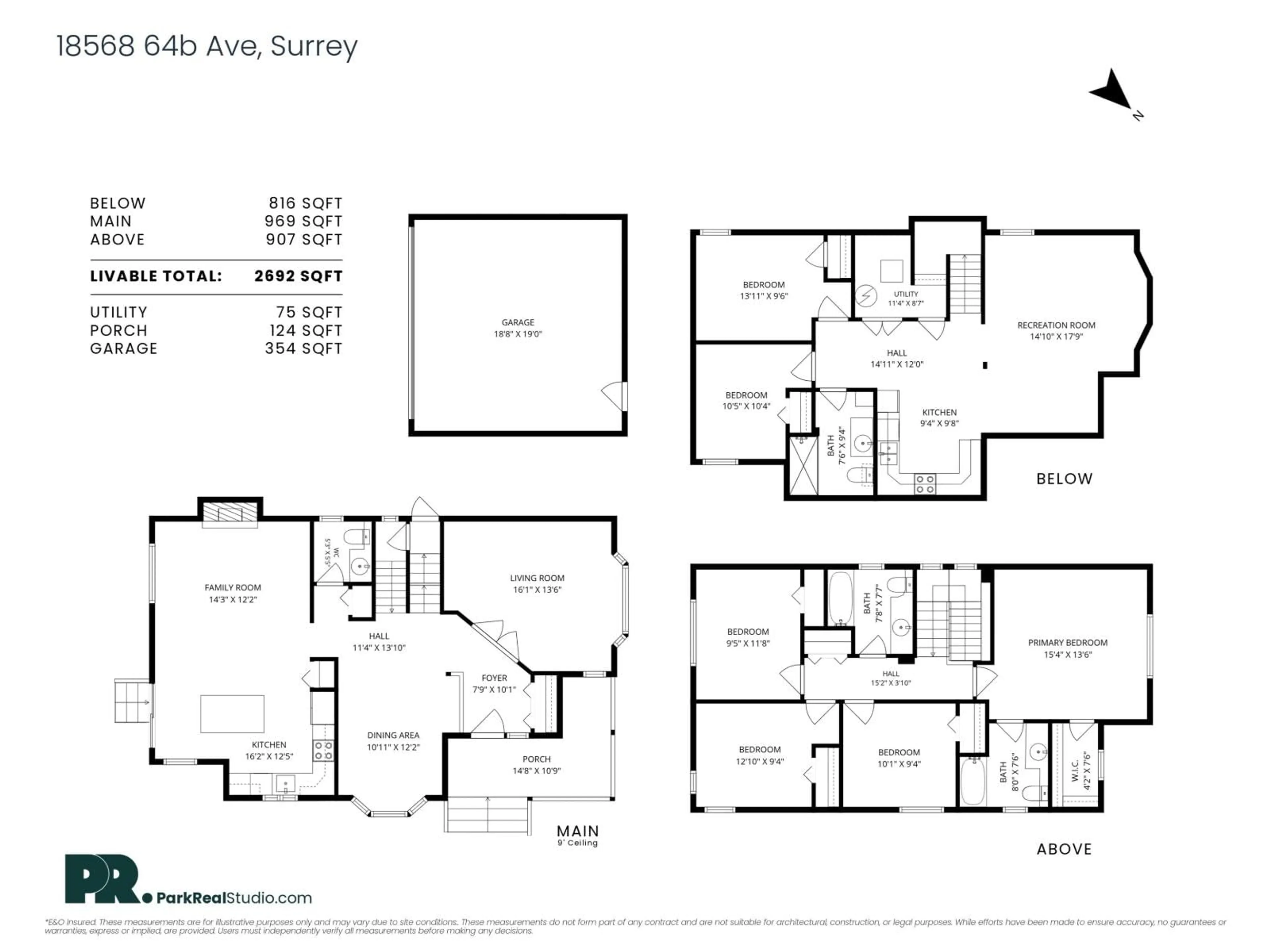 Floor plan for 18568 64B AVENUE, Surrey British Columbia V3S8S9