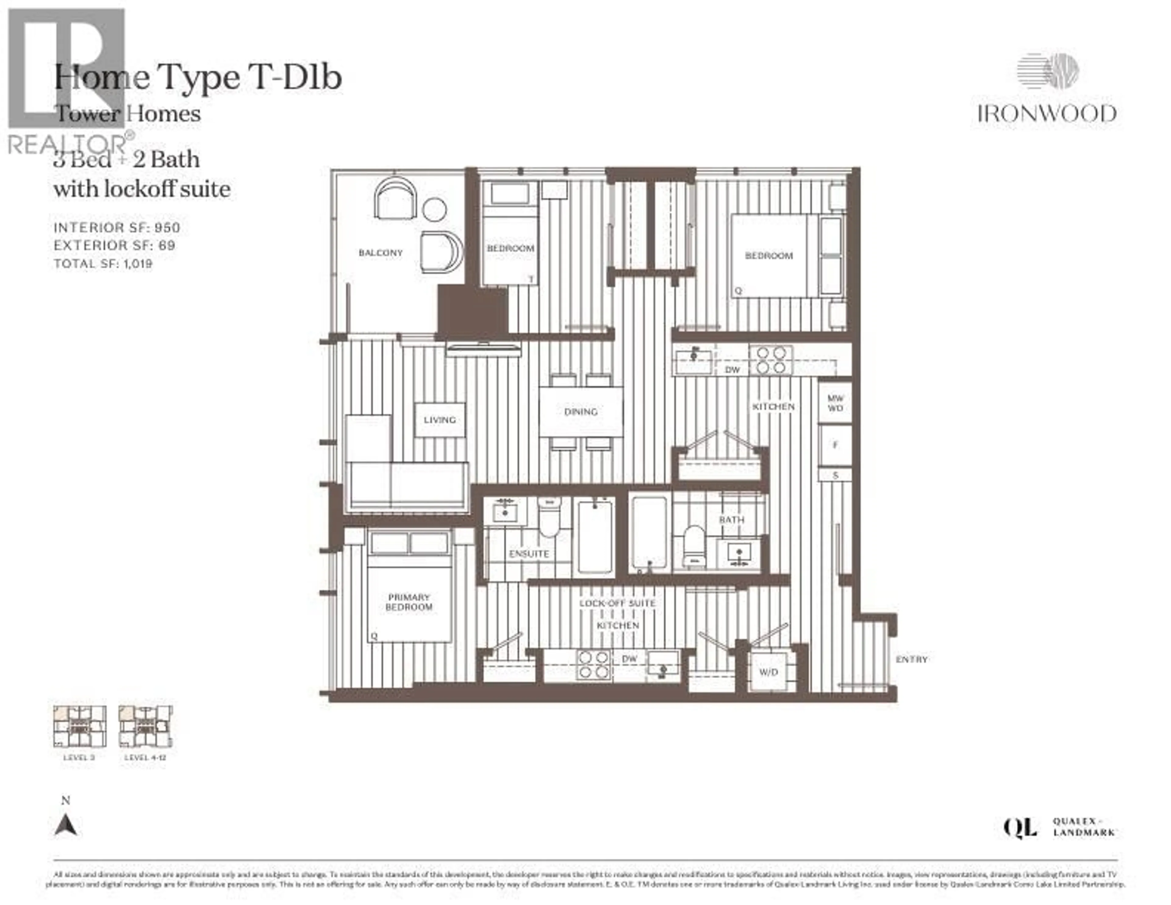 Floor plan for 509 - 609 TYNDALL STREET, Coquitlam British Columbia V3J3S8