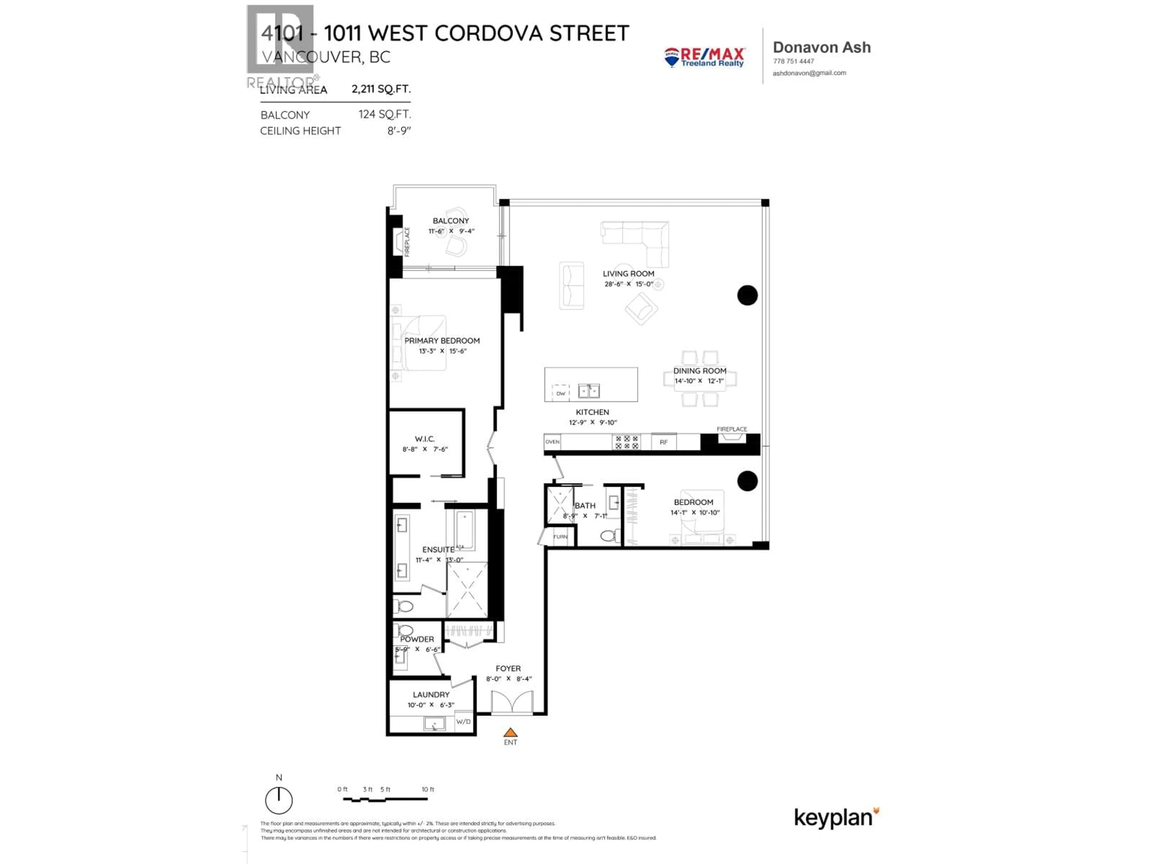 Floor plan for 4101 - 1011 CORDOVA STREET, Vancouver British Columbia V6C0B2