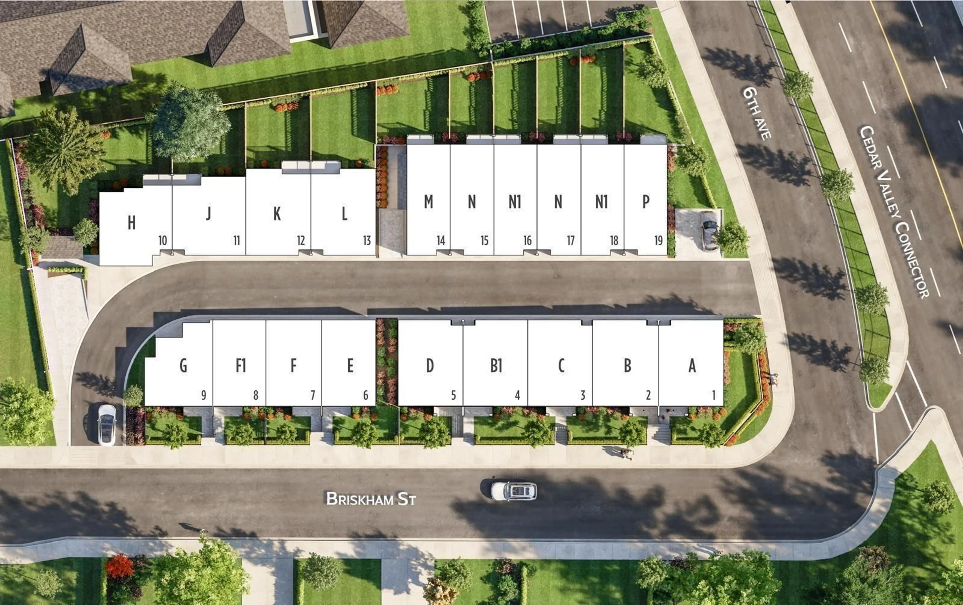 A pic from outside/outdoor area/front of a property/back of a property/a pic from drone, street for 9 - 7540 BRISKHAM STREET, Mission British Columbia V2V3L8